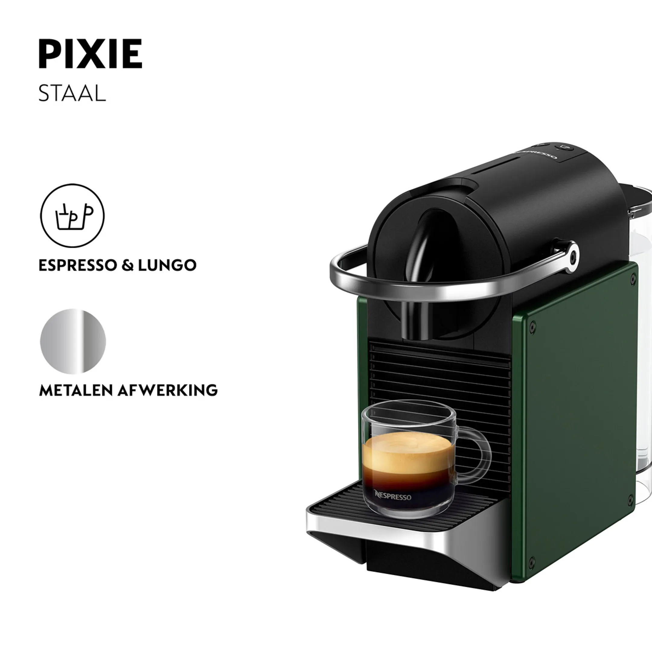 Krups Nespresso Koffiemachine Pixie Redesign Dark Green