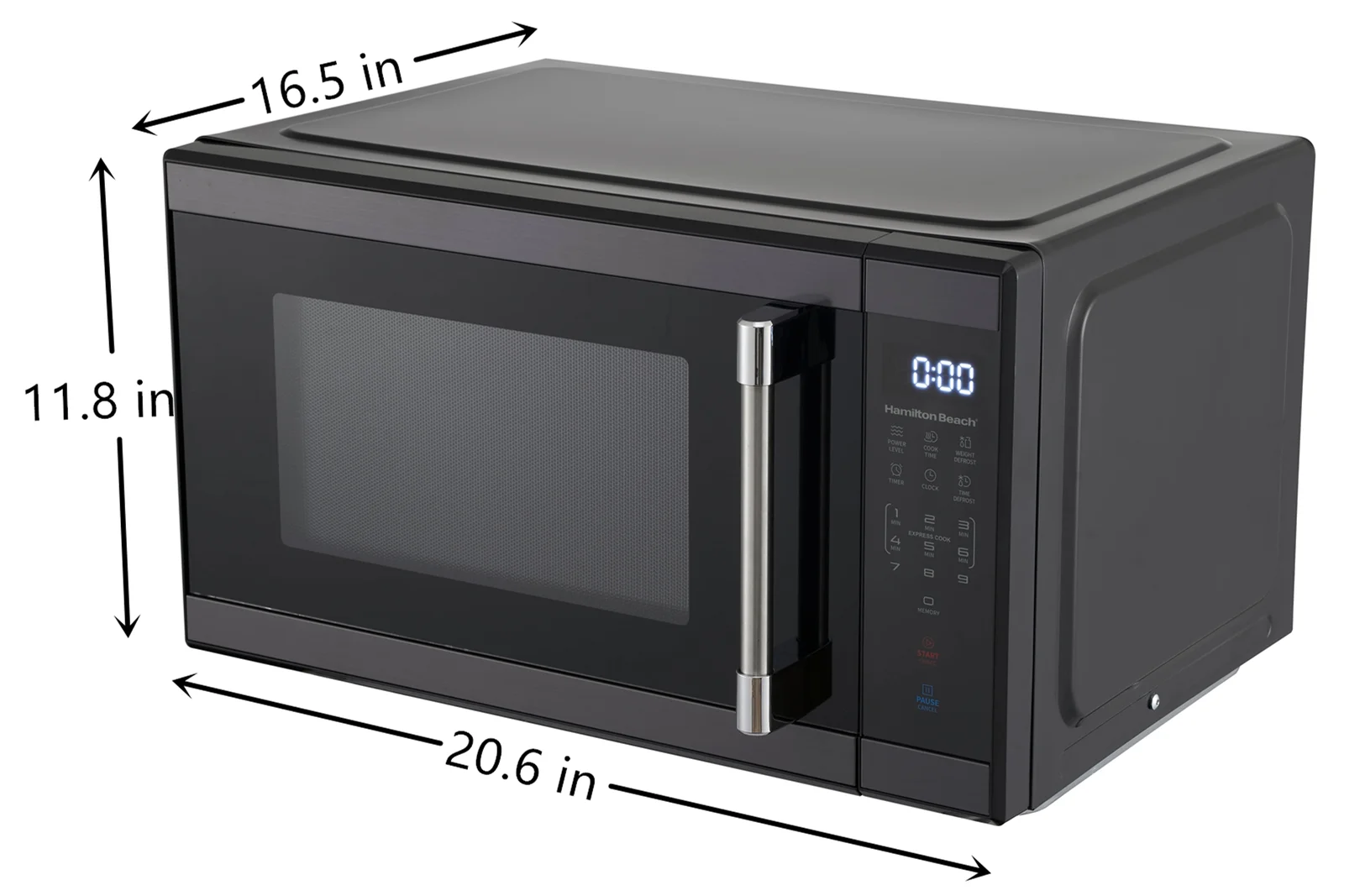 Hamilton Beach 1.1 Cu. Ft. Microwave Oven, Countertop, Black and Stainless Steel
