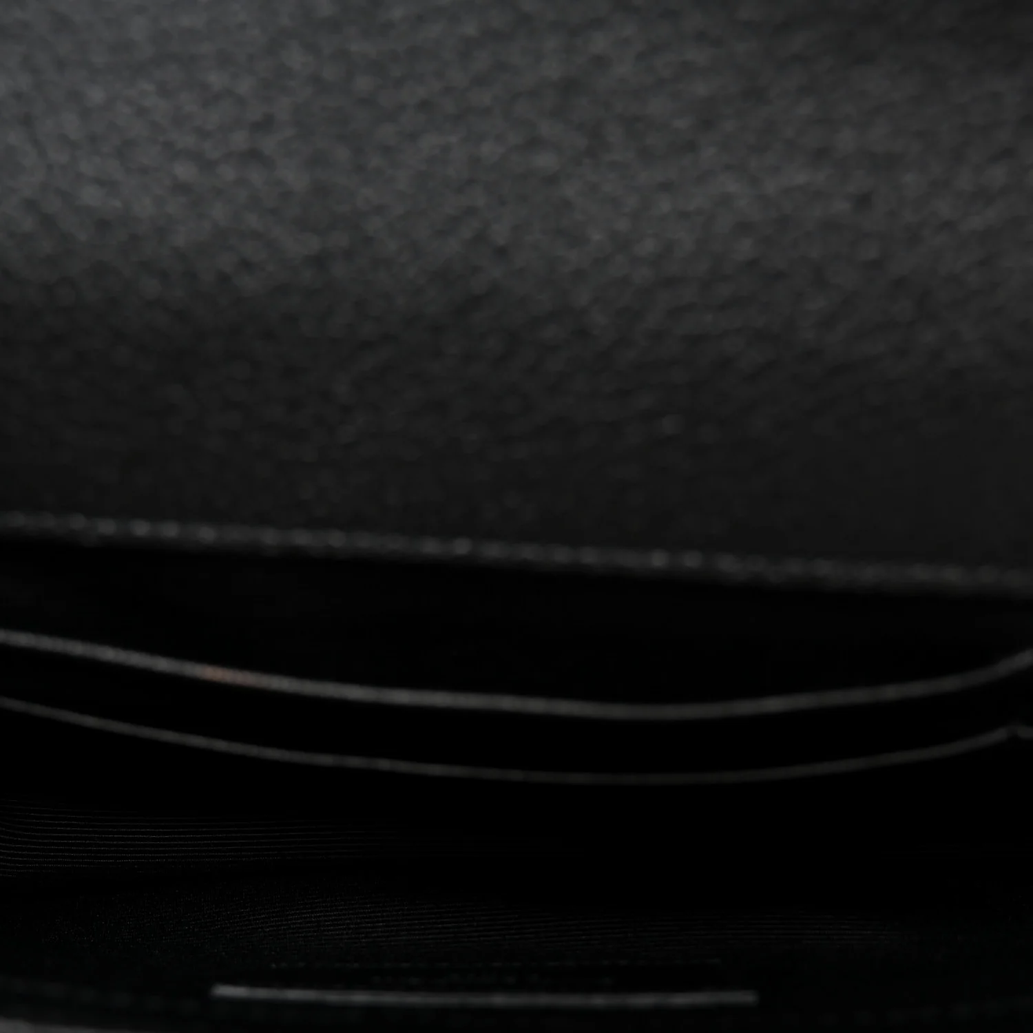 Grained Calfskin Matelasse Chevron Classic Monogram Baby Chain Bag Black