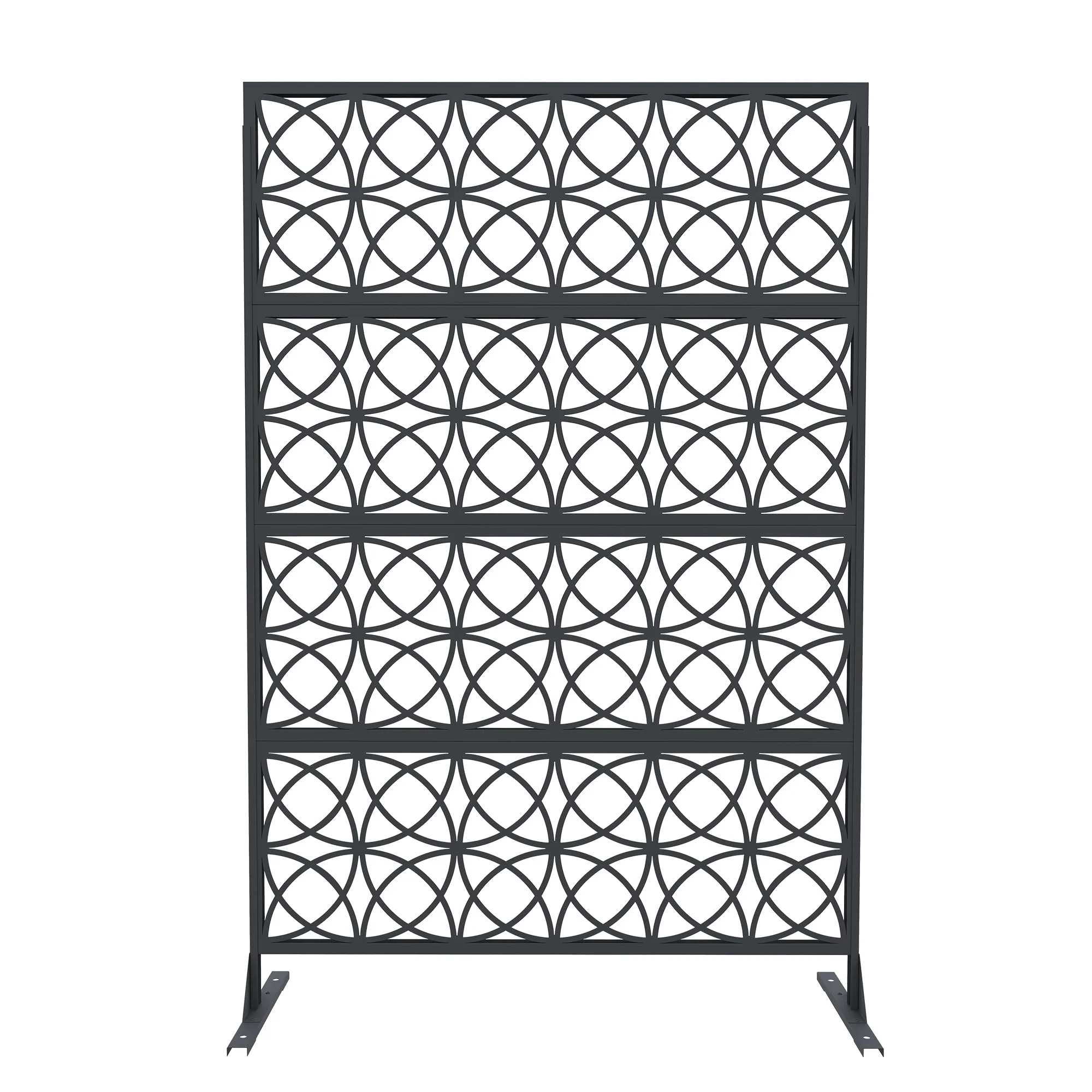 Accreate Decorative Wrought Privacy Screen - Easy Snap - Together Room Divider for Indoor/Outdoor Use, Breathable Wind - Resistant Partition with Anti - Tip Base (6x3.8ft)