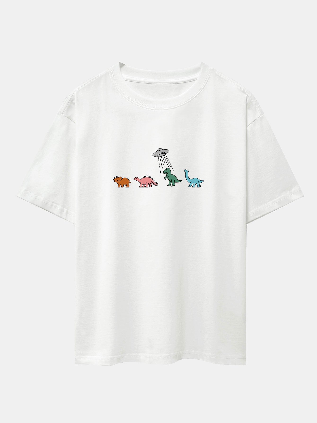 T-shirt oversize épais à imprimé dinosaure de dessin animé