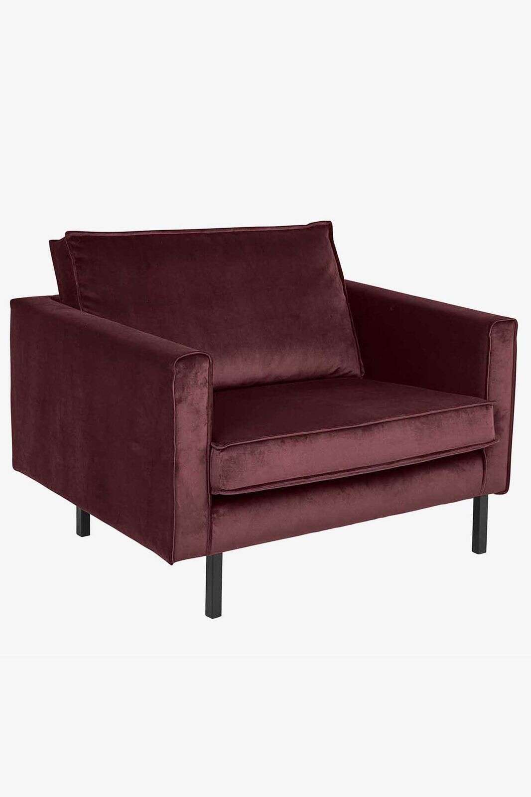 Amsterdam velvet loveseat juke wine red