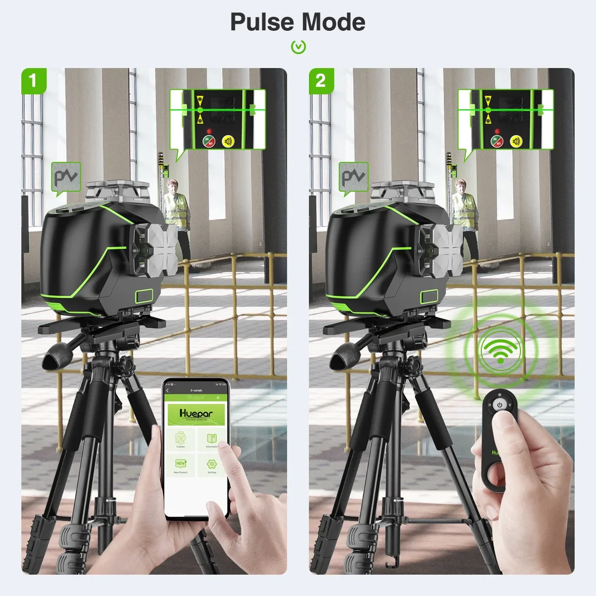4D 16 Lines Self-Leveling Laser Level, 200Ft Green Beam 4 x 360° Cross Line Laser Level Tools with LCD Screen, Bluetooth and Magnetic Bracket