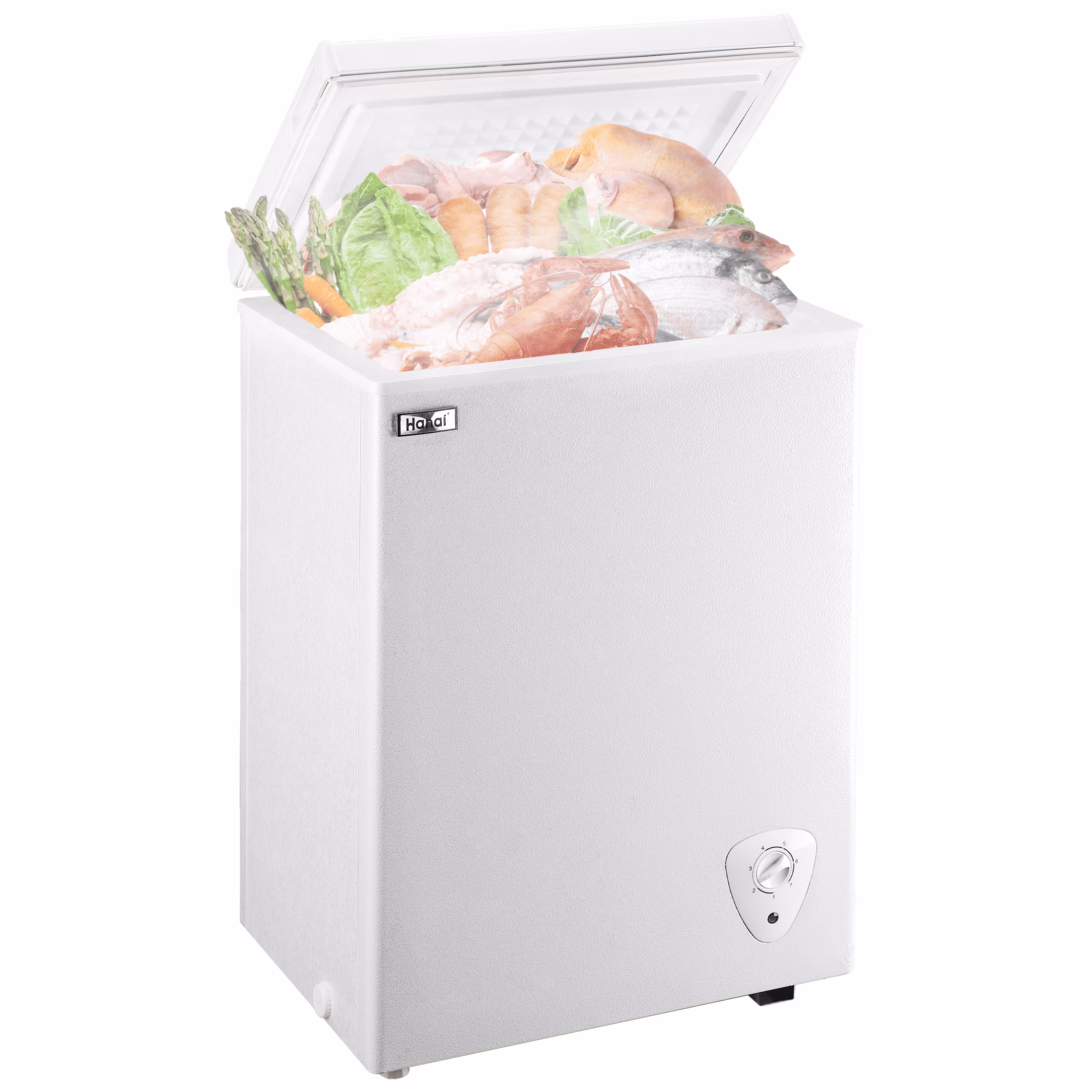 WANAI 3.5 Cu.ft, Chest Freezer, Deep Freezer, Removable Storage Basket Freezer, White