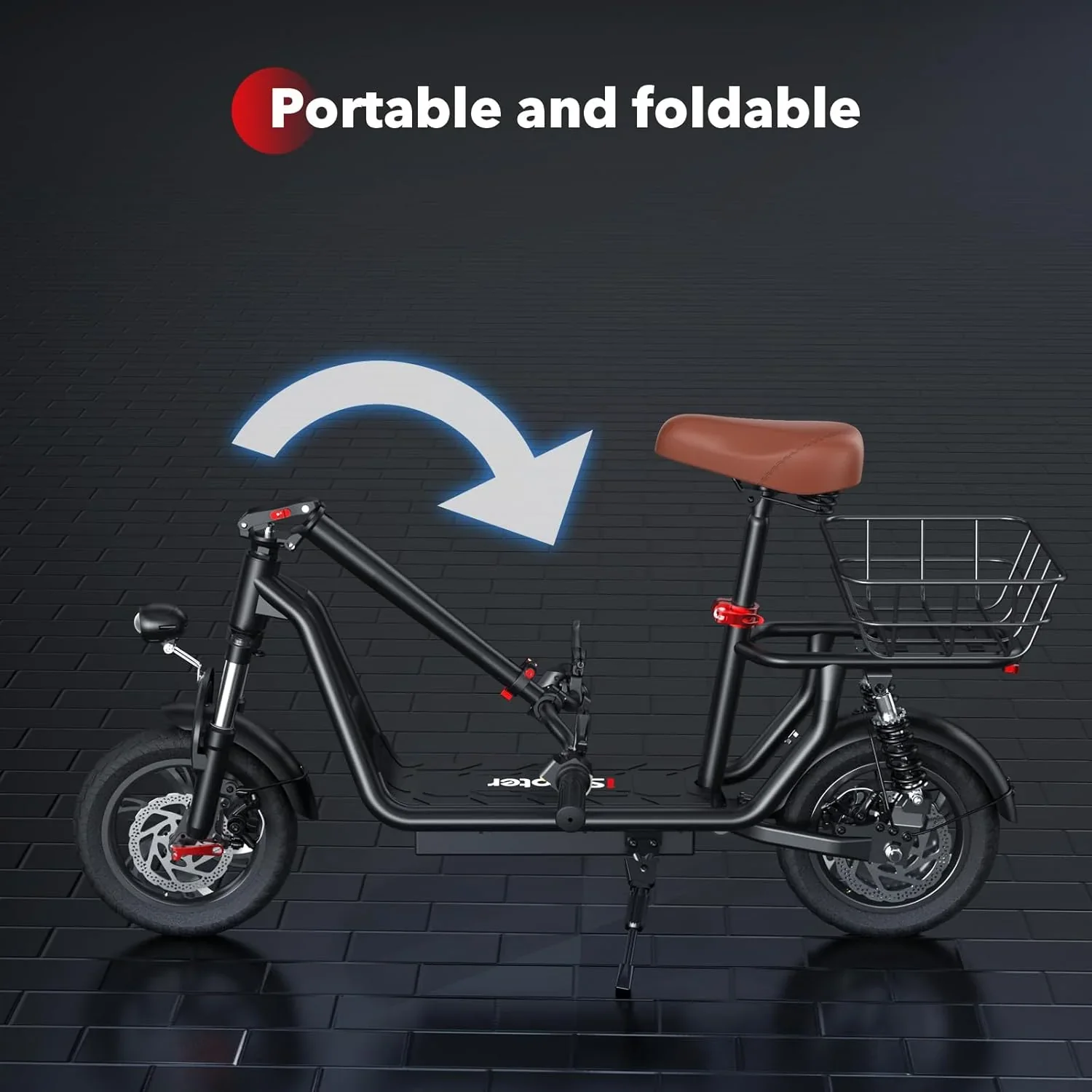Trottinette électrique iScooter avec siège, vitesse maximale de 28/19/15,6 mph, double suspension
