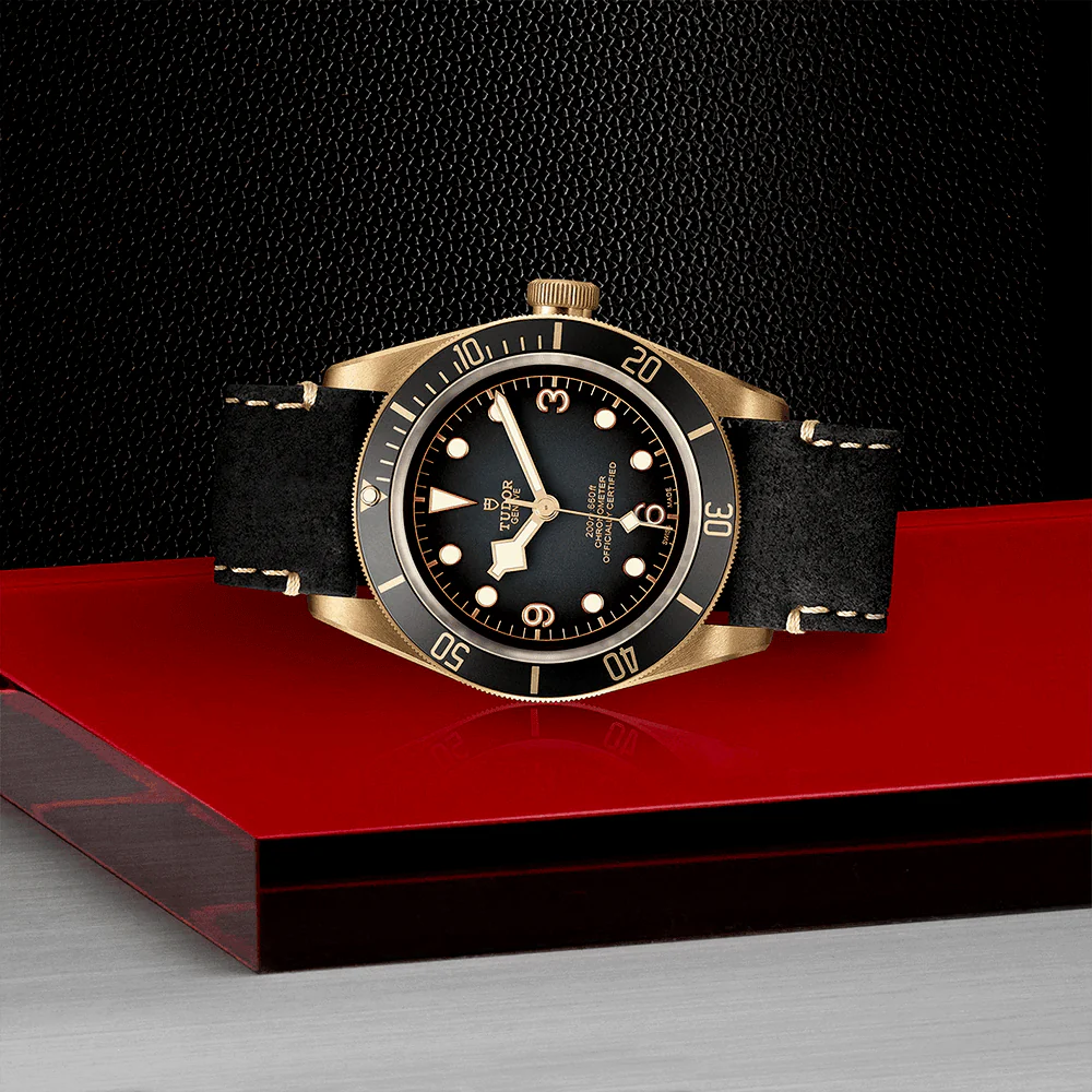 [Super Clone]Black Bay Bronze 43mm Slate Grey Dial Men's Automatic Leather Strap Watch