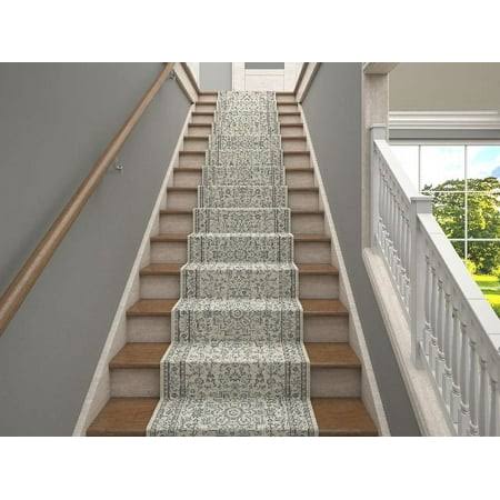 Westerly 25' Stair Runner Rugs - Luxury Heriz Collection Stair Carpet Runners (Ivory), Beige