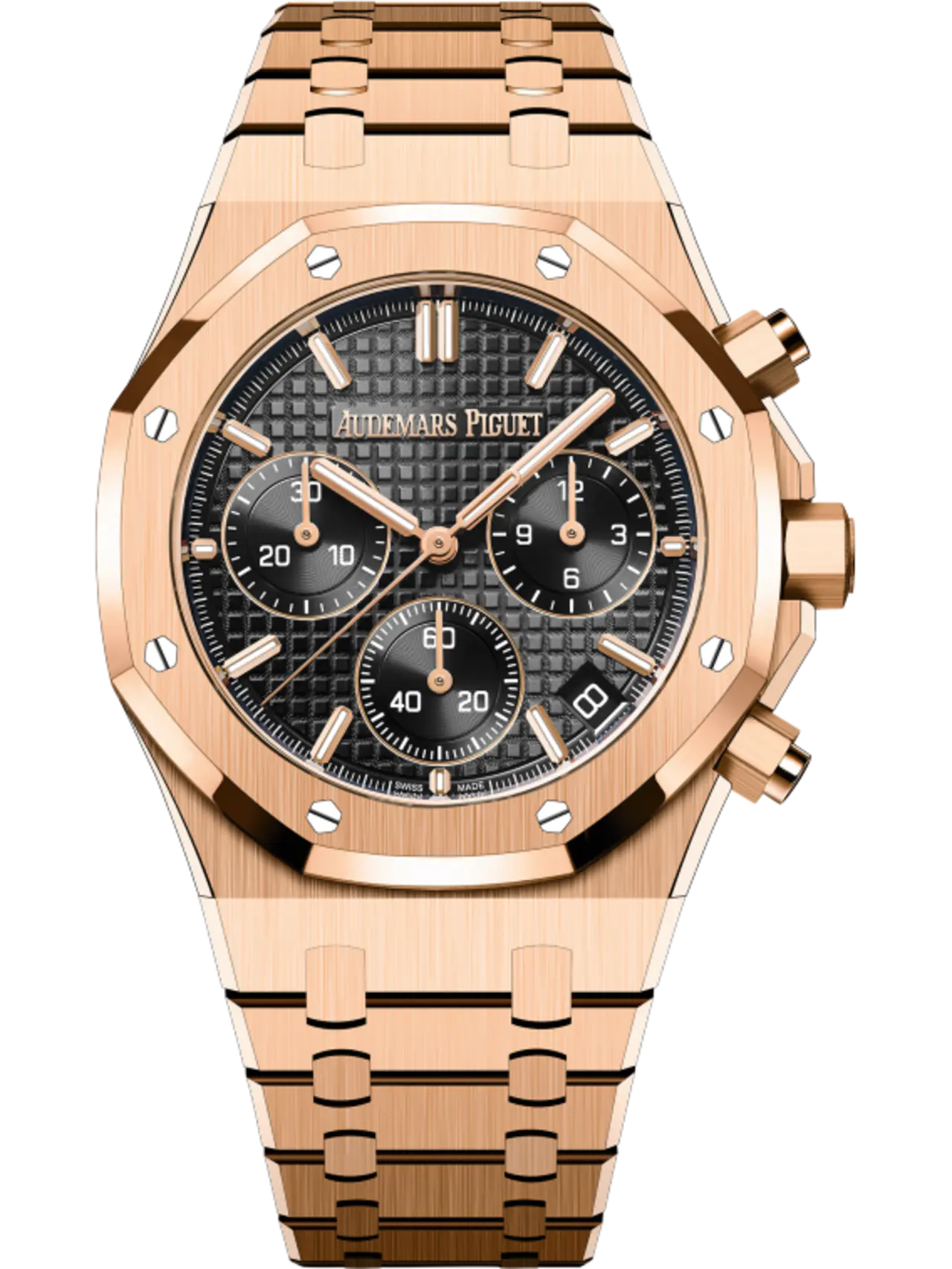 【Super Clone】Audemars Piguet ROYAL OAK Pink Gold Black Dial CHRONOGRAPH 41mm 26240OR.OO.1320OR.06