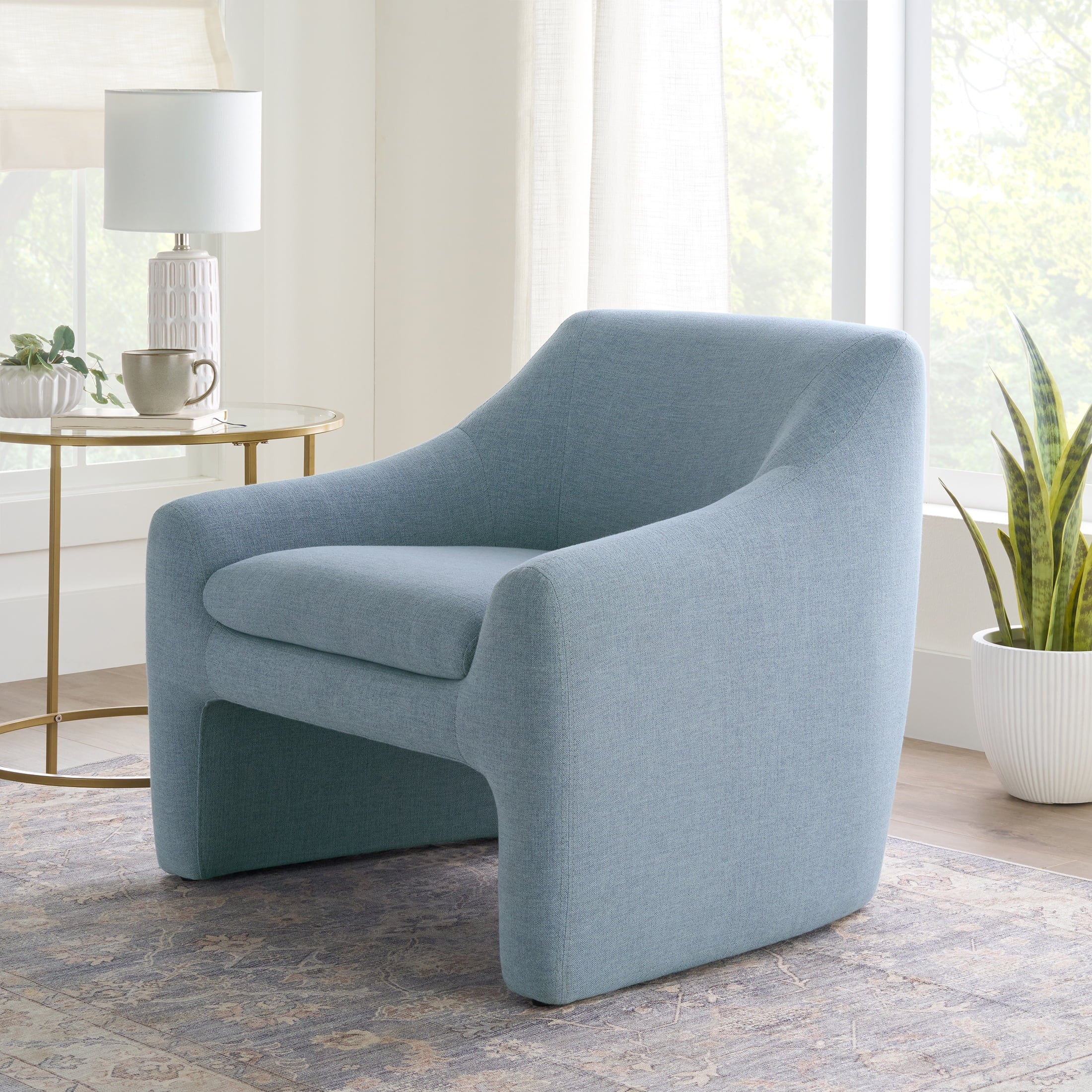 Better Homes & Gardens Emerson Curvy Accent Chair, Truffle Brown Boucle