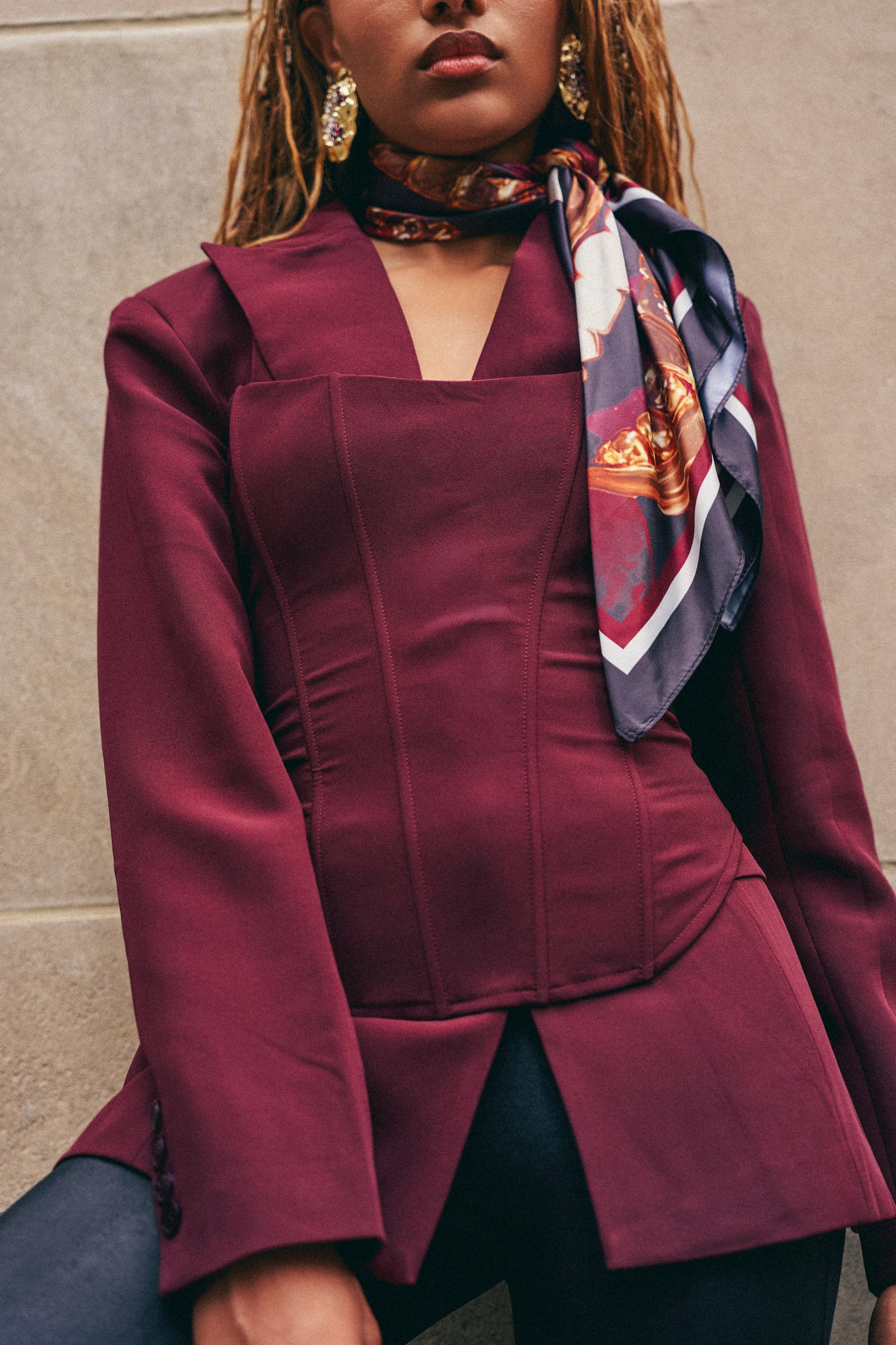 EVERYDAY LUXE CORSET IN BURGUNDY - Akira Store