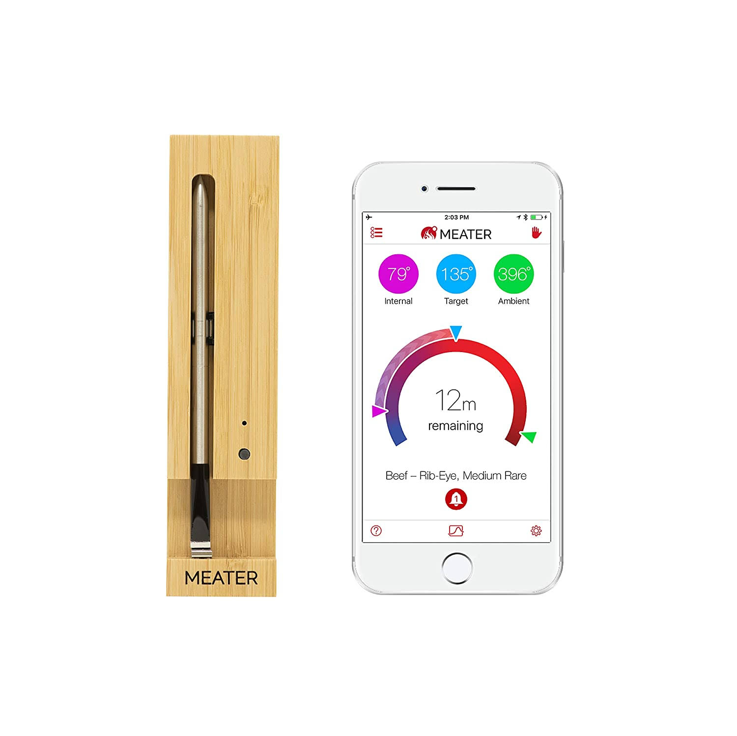 MEATER Up to 33 Feet Original True Wireless Smart Meat Thermometer for The Oven