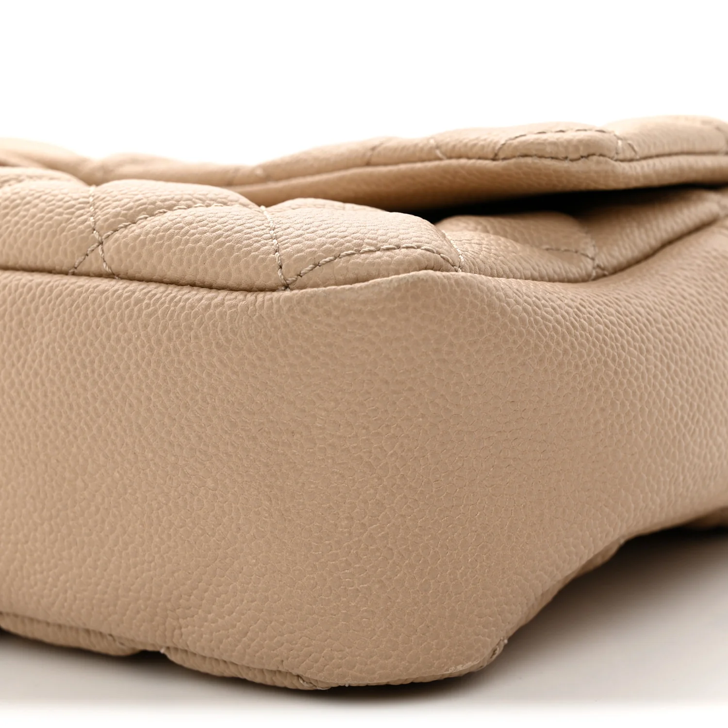 Caviar Quilted Jumbo Easy Flap Beige