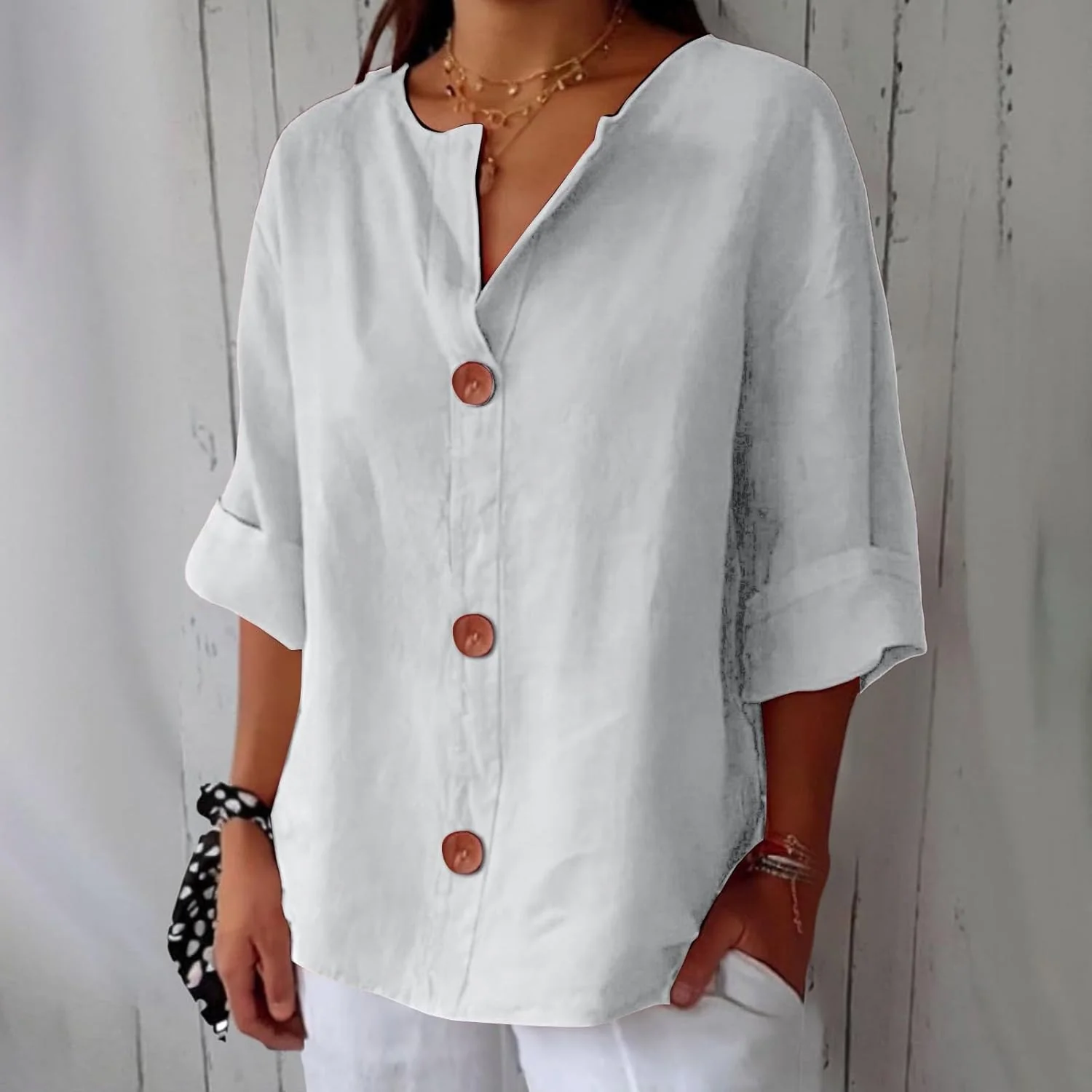 Clara - Blouse en Lin Décontractée