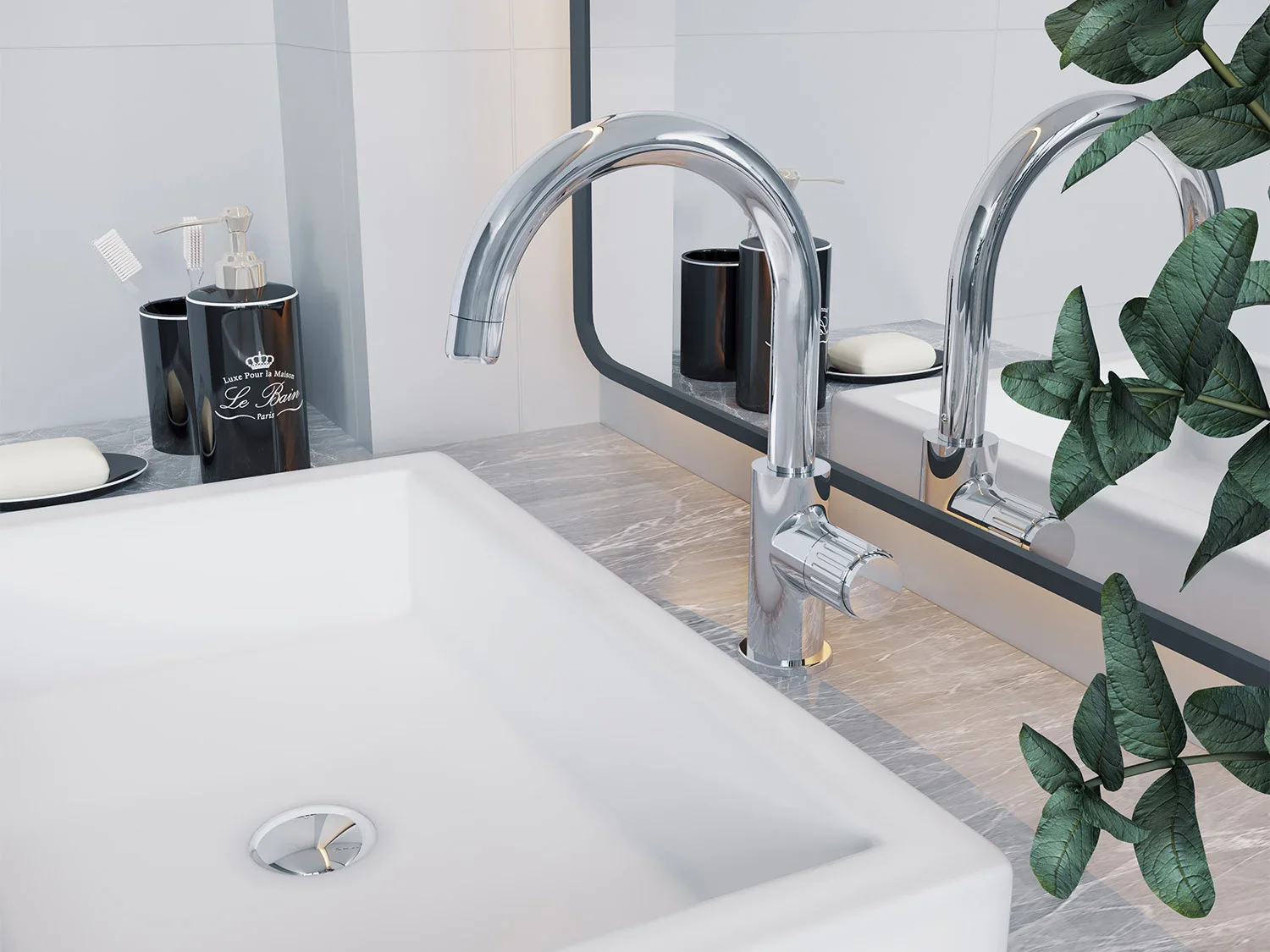 Duschwell Mitigeur de lavabo de salle de bain Basic, avec mousseur Neoperl