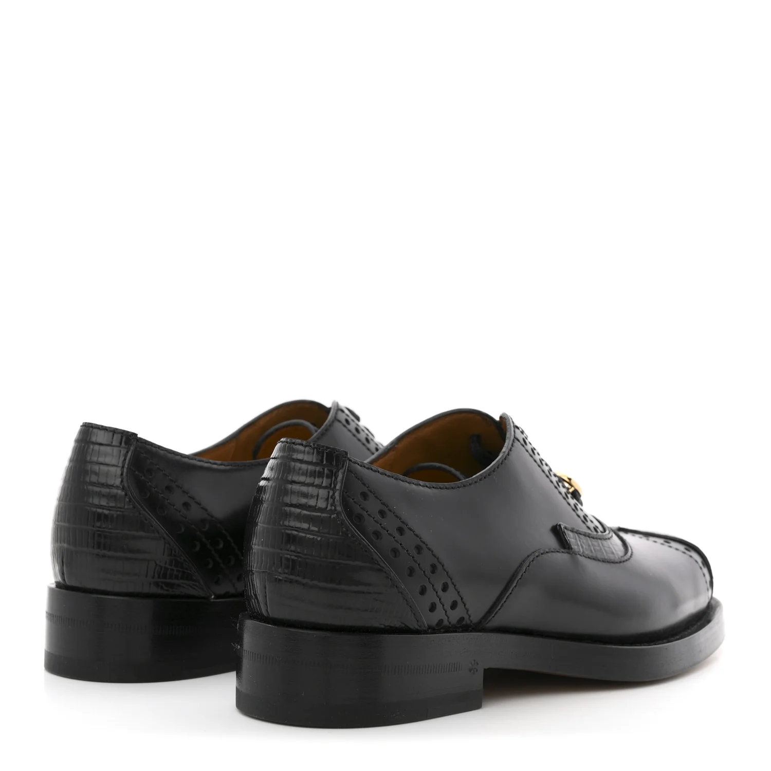 Glossy Calfskin Tejus Womens Lace Up Loafers 35 Black
