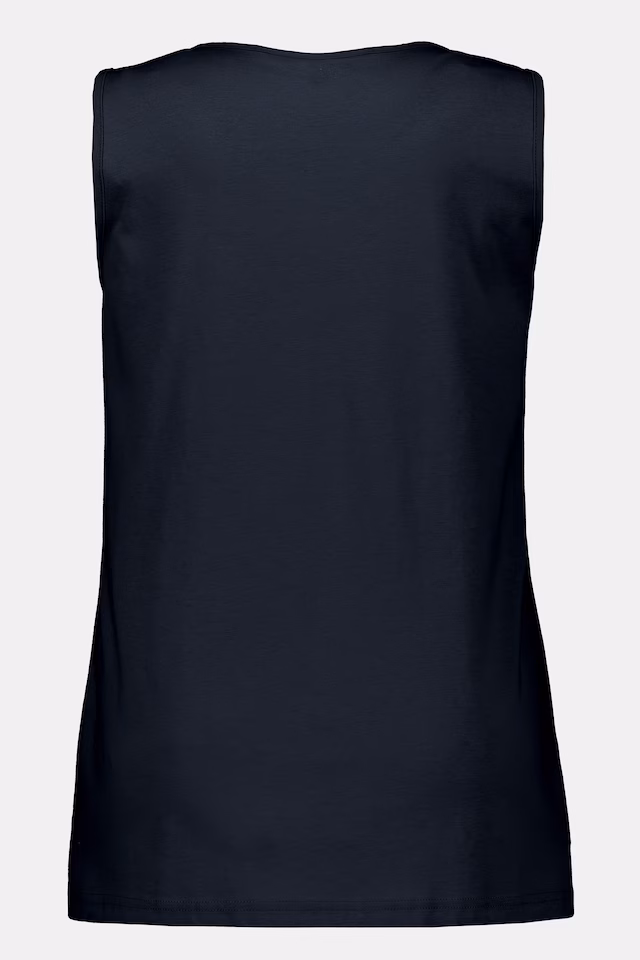 2 Pack of V-Neck Cotton Knit Tanks - Stripe, Solid
