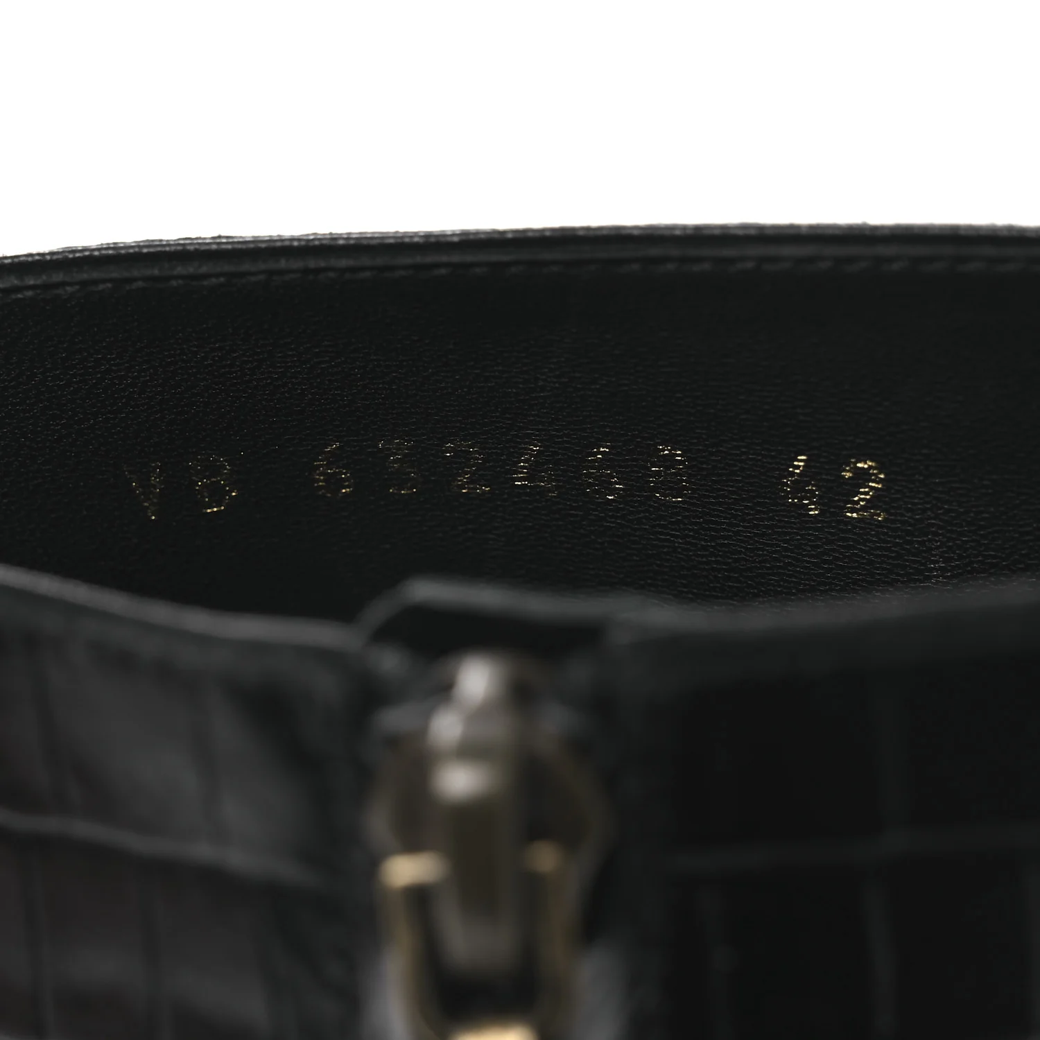 Shiny Crocodile Embossed Jane 90 Zip Booties 42 Black