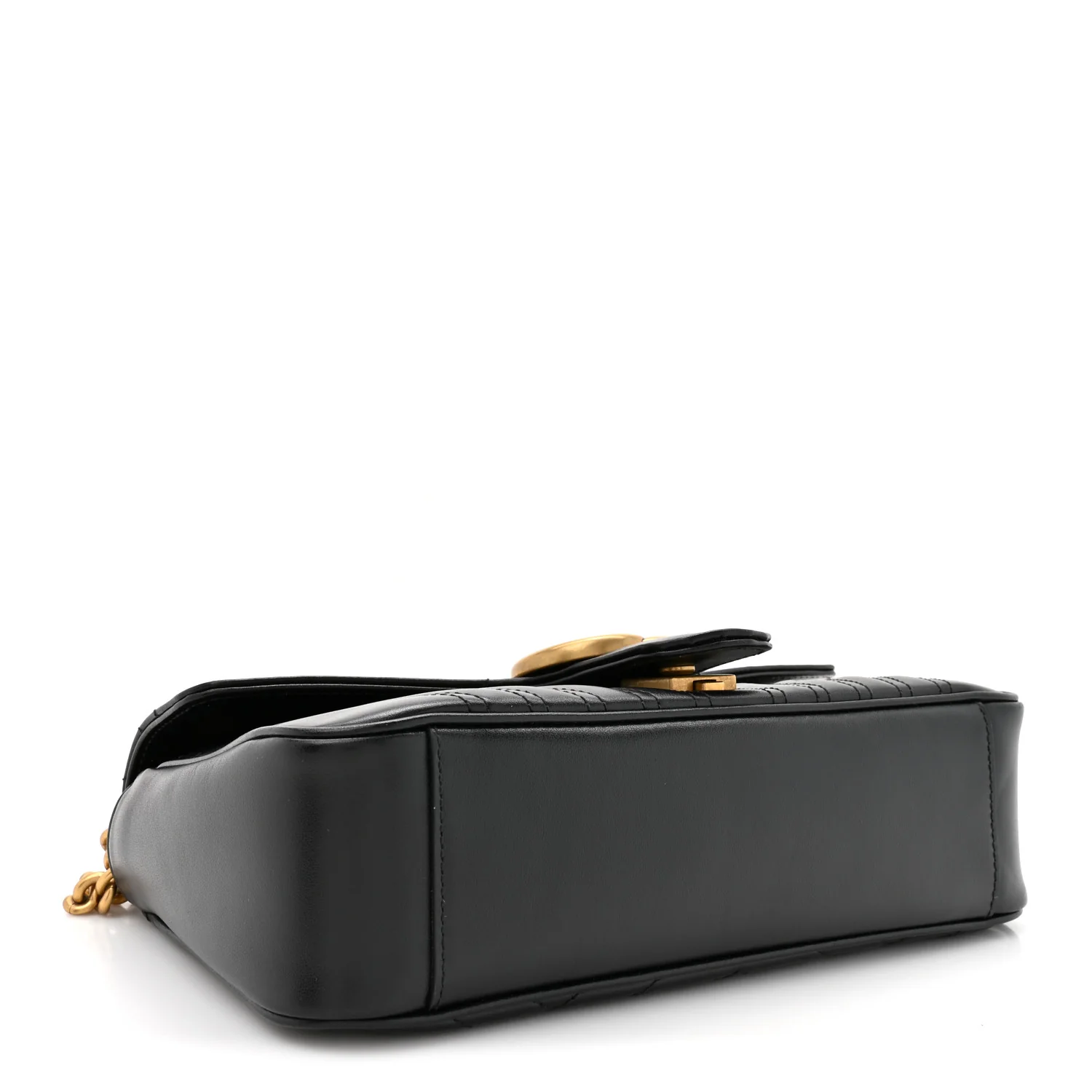 Calfskin Matelasse Small GG Marmont Shoulder Bag Black