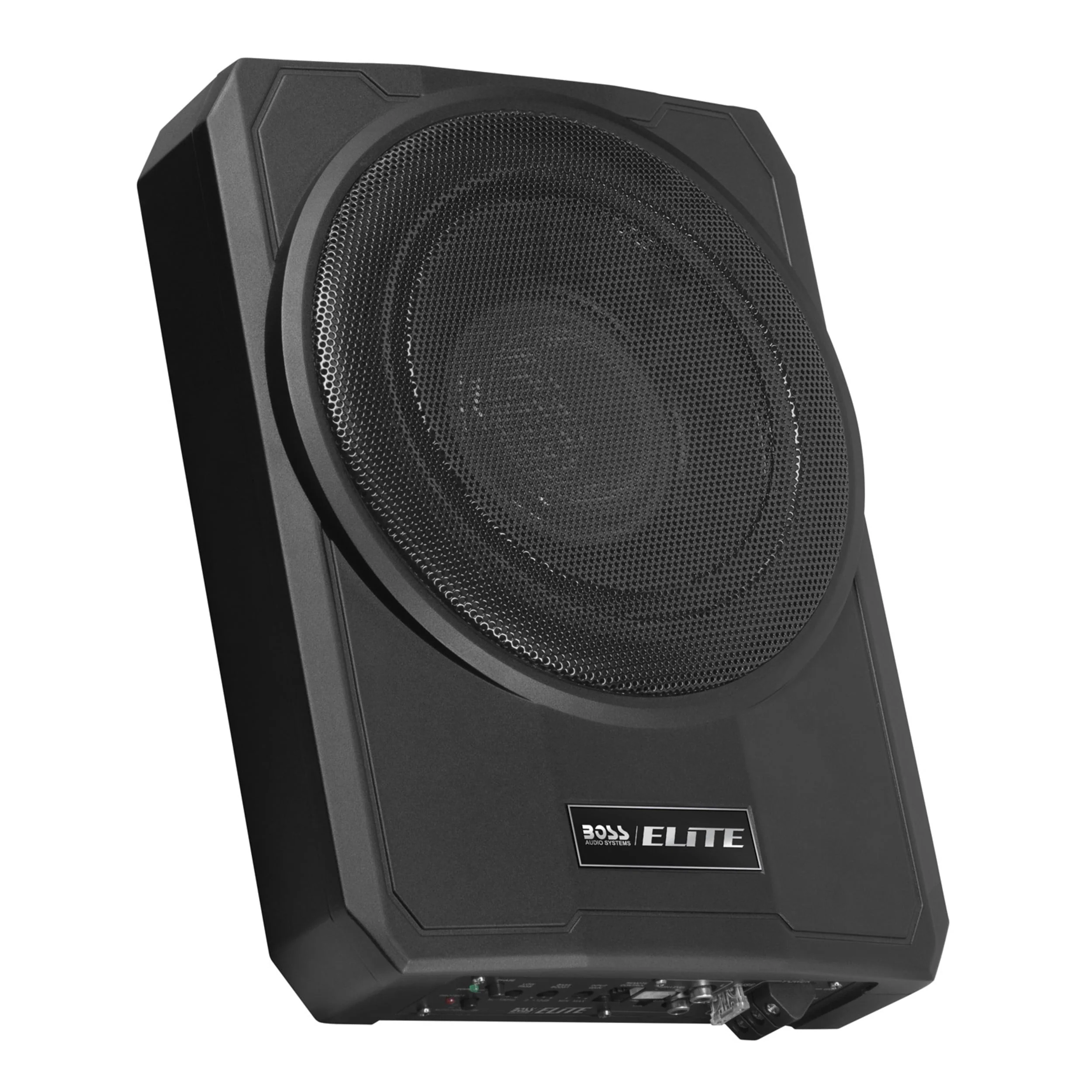 BOSS Audio Systems SLIM10 Elite Series 10 Inch Powered Car Audio Subwoofer - Low Profile, Remote Subwoofer Control, Built In Amplifier, Under Seat, For Truck, Hook Up To Amplifier