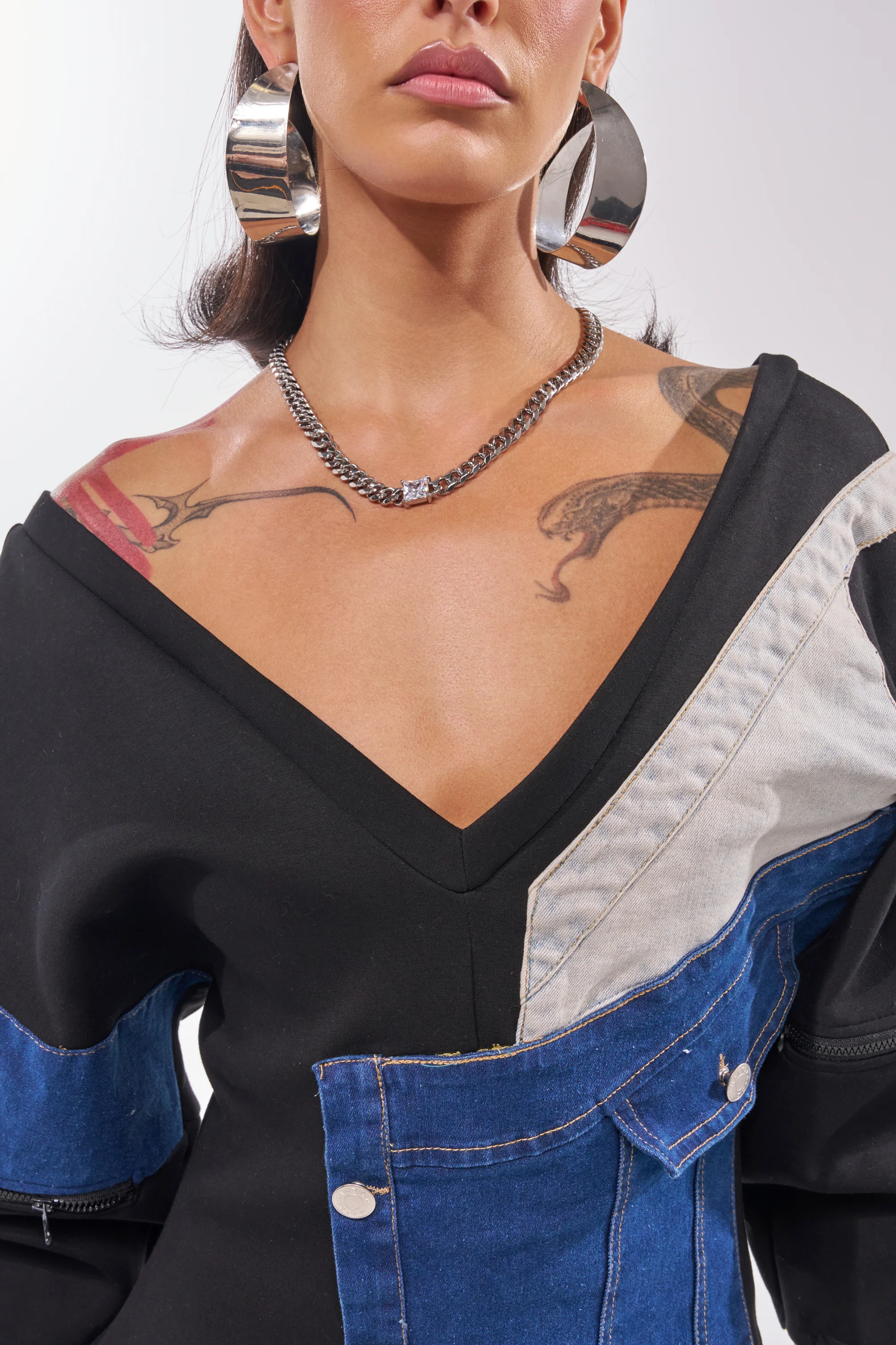 STAINLESS STEEL SQUARE CZ NECKLACE IN SILVER - Akira Store