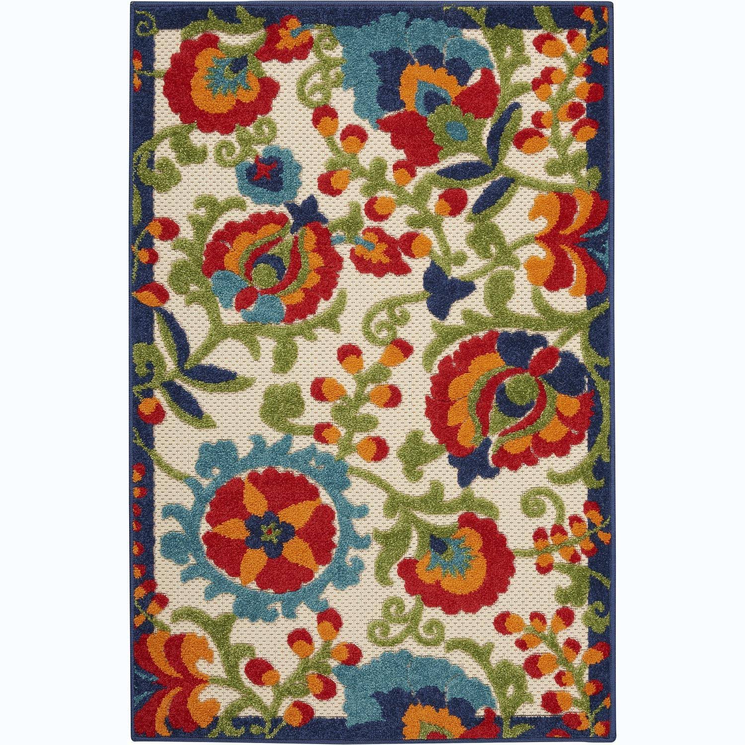 Nourison Aloha Multicolor Transitional Tropical Indoor/Outdoor Area Rug 2'8
