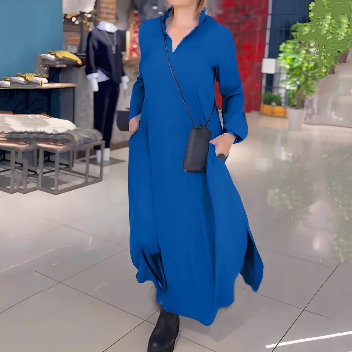 Hélène - Robe large avec fente latérale pour femmes