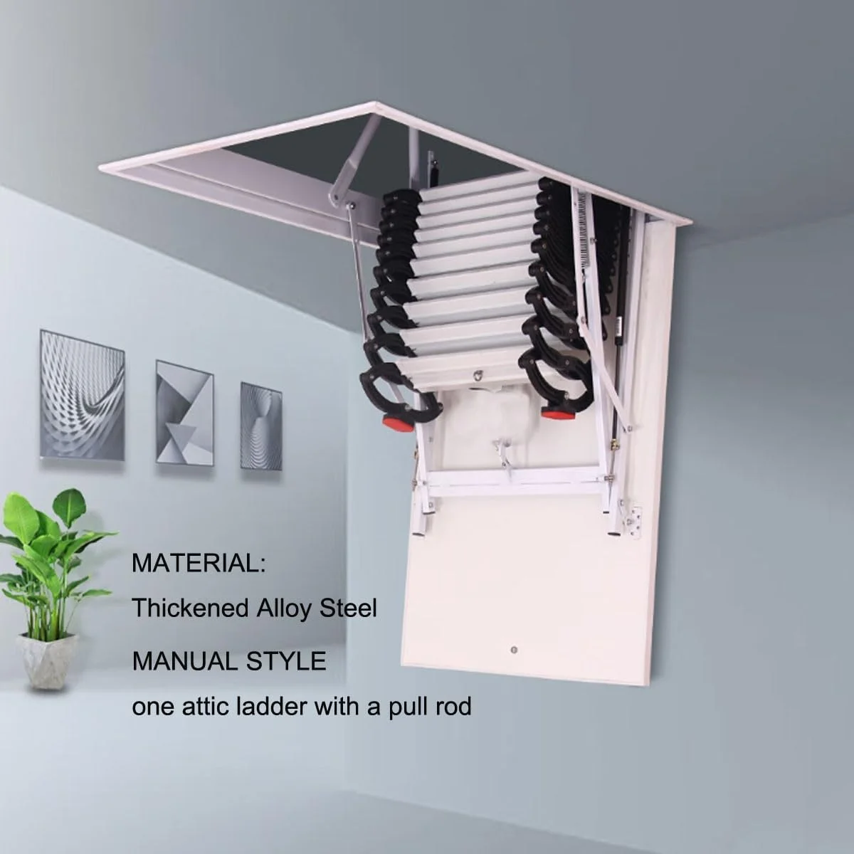 Attic Ladder Rough Opening Size 30 Inch x 30 Inch 12 Steps 9.8 Feet Height - Image 3