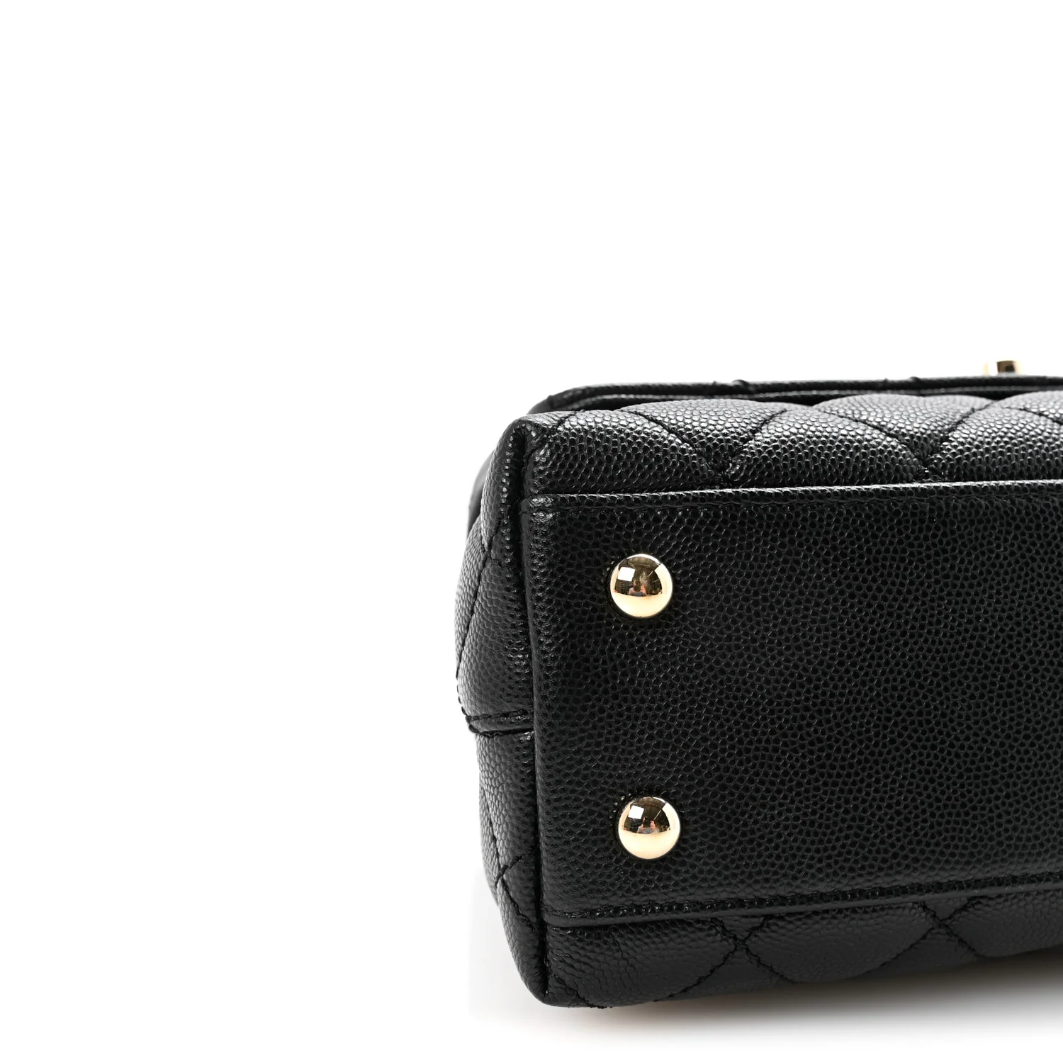 Caviar Quilted Mini Coco Handle Flap Black