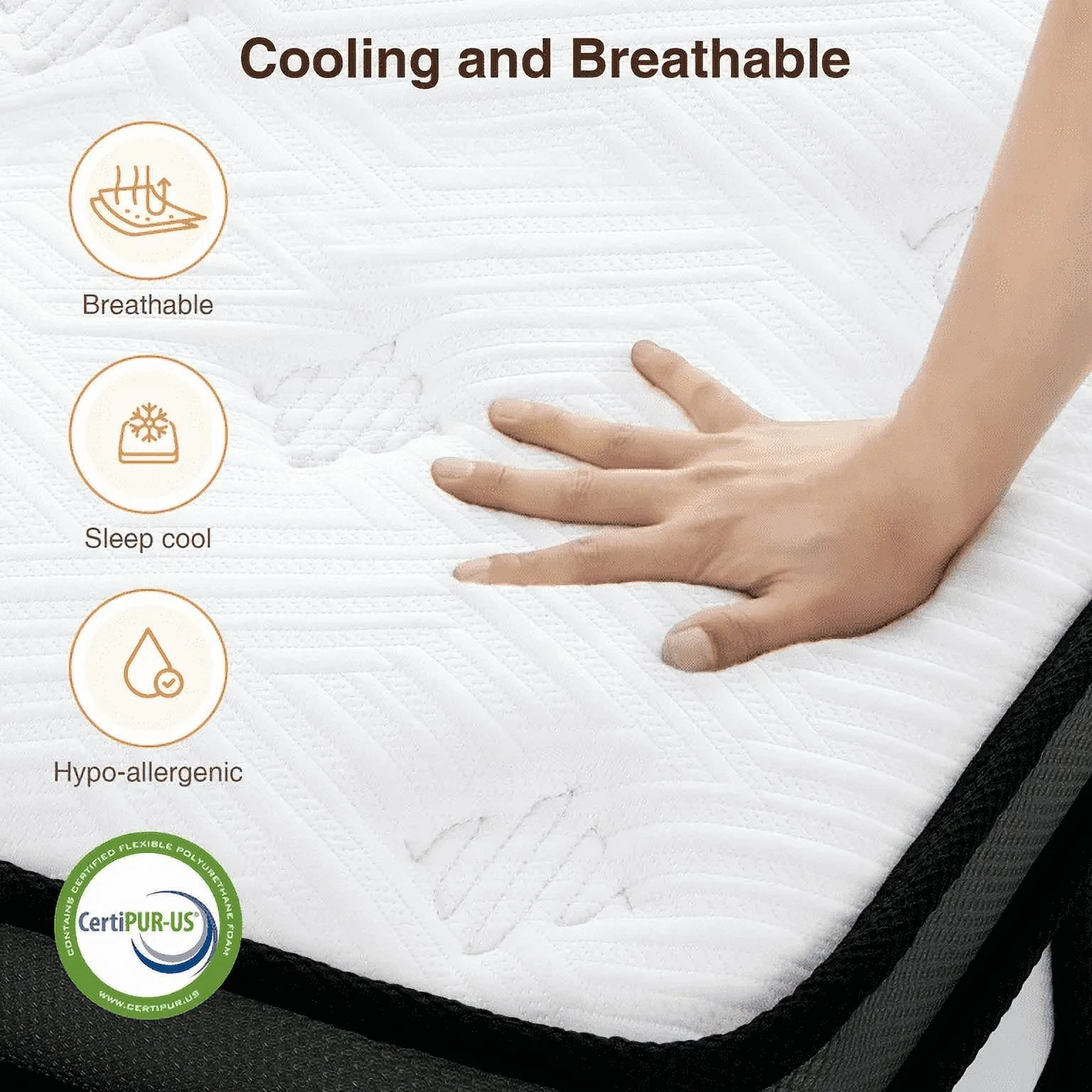 King Mattress, 14 Inch Gel Memory Foam Hybrid Mattress in a Box, Cooling Breathable Design, Zoned Pressure Relief, Medium Firm Feel, CertiPUR-US Certified(King) - Image 10