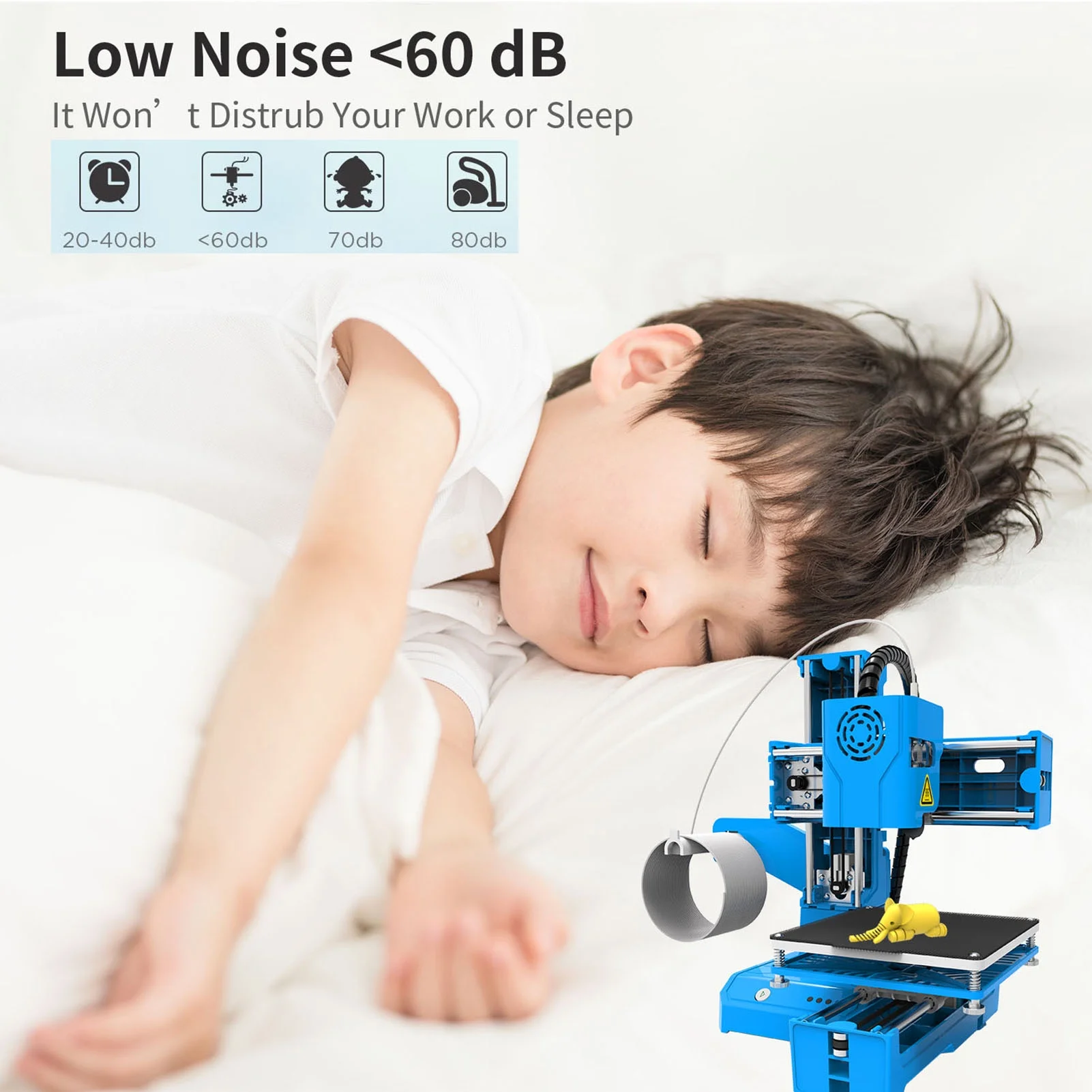 3D Printer Mini Desktop Printing Machine for Beginners Household Education(Black)(Black) - Image 7