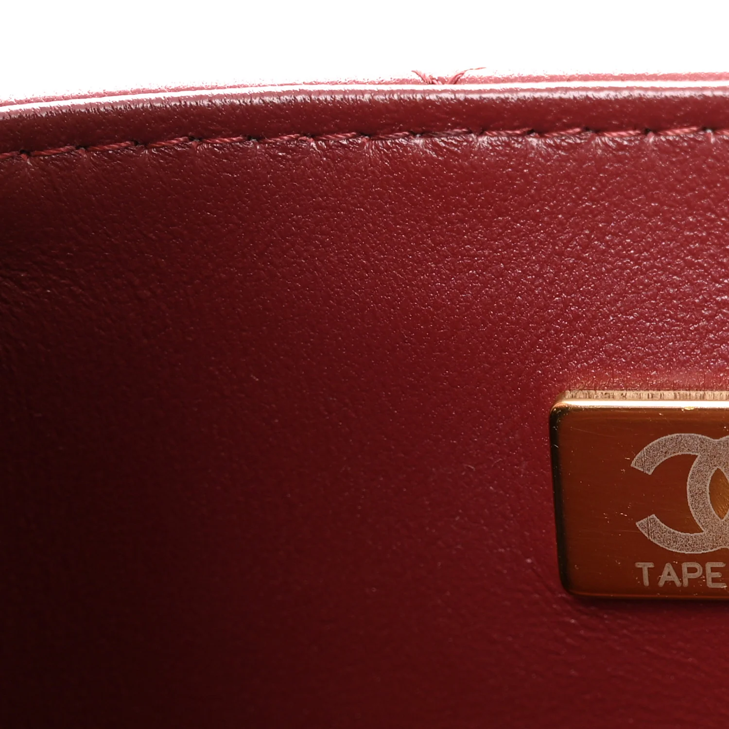 Lambskin Quilted Mini Top Handle Rectangular Flap Burgundy
