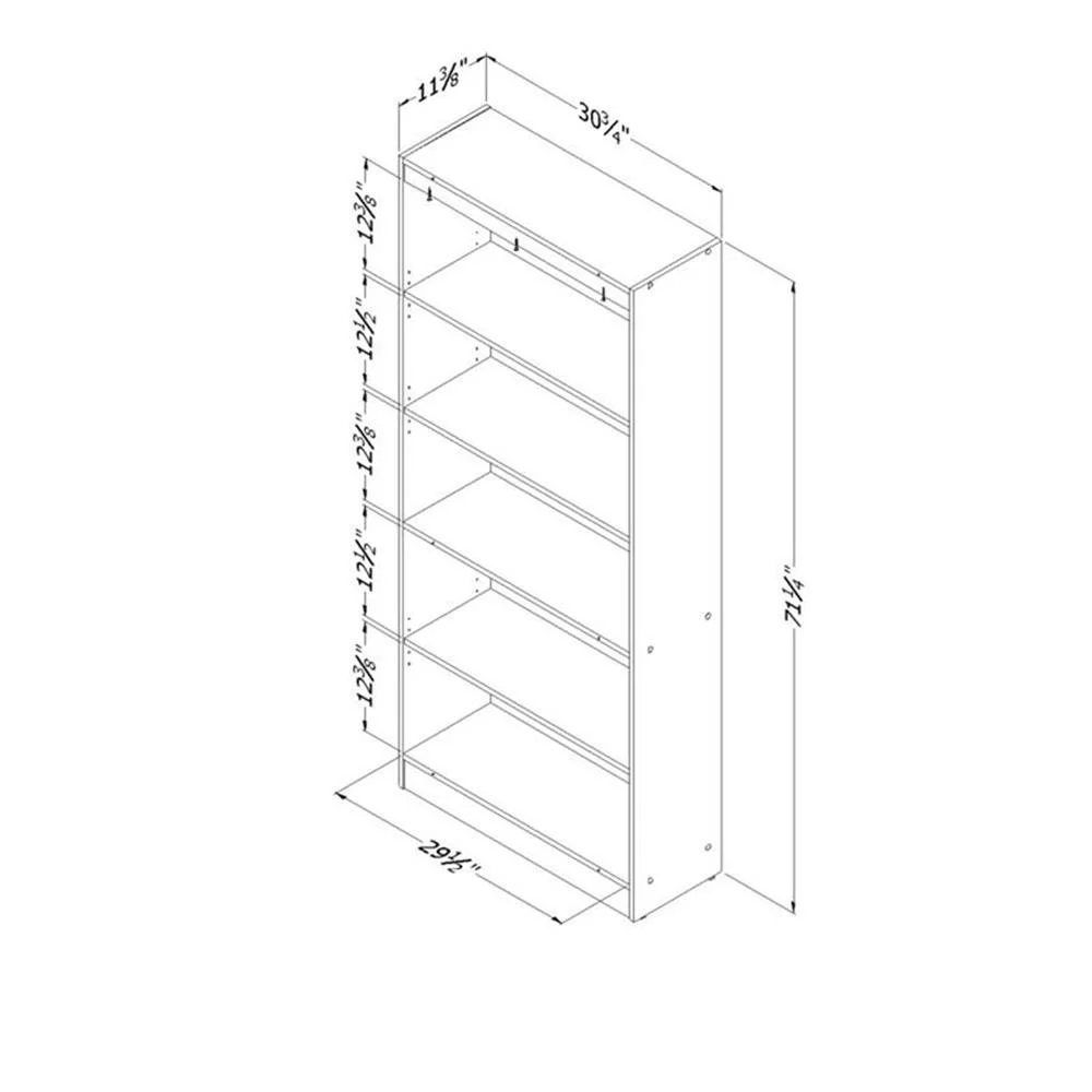 5-Shelf Transitional Wood Bookcase in Morgan Cherry(Morgan Cherry) - Image 8