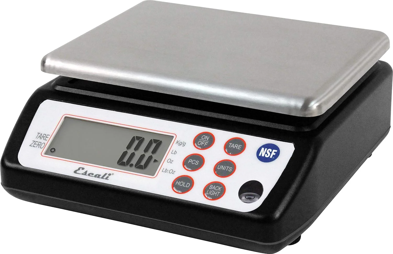 Square Professional Digital Scale, Black with Stainless Steel Platform