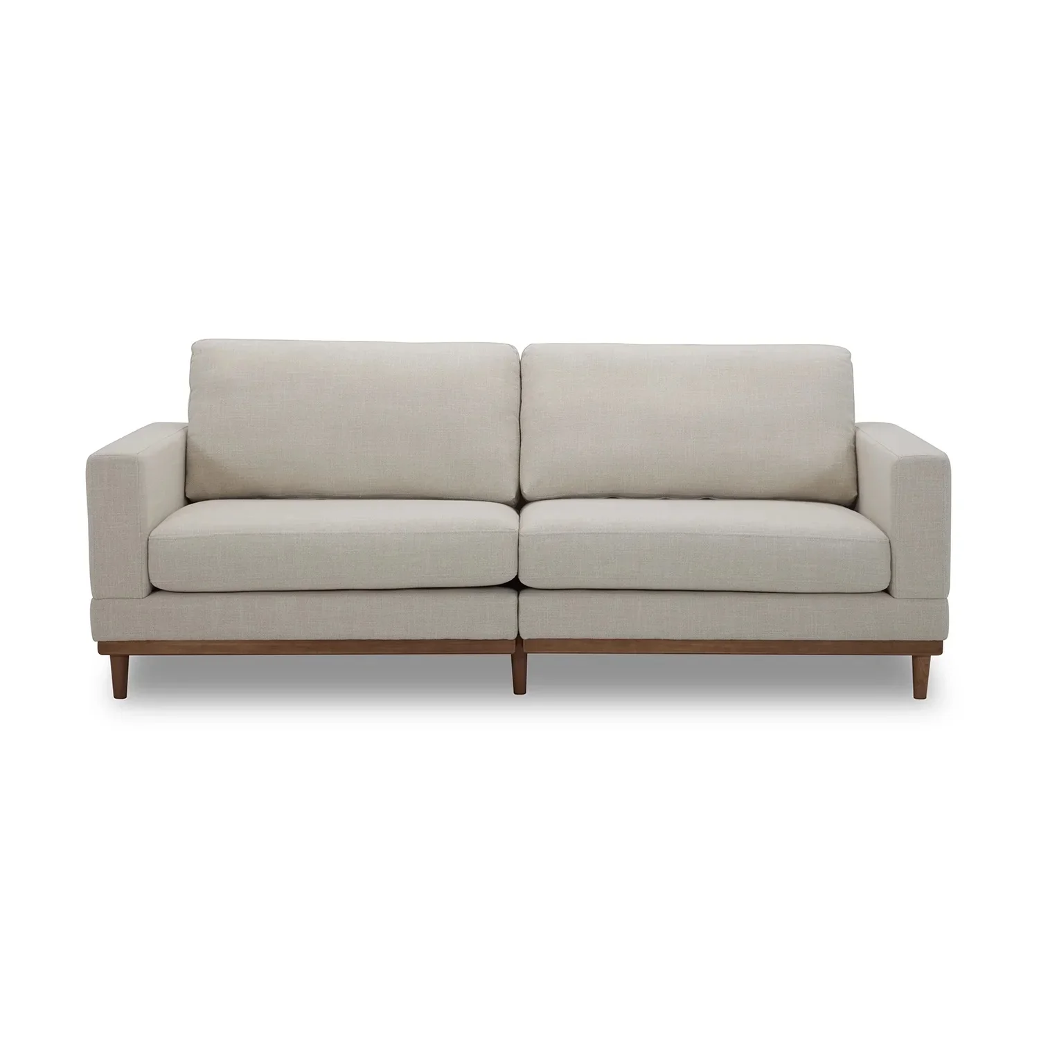 Better Homes & Gardens Springwood Wood Frame 83.46 Couch, Beige Velvet
