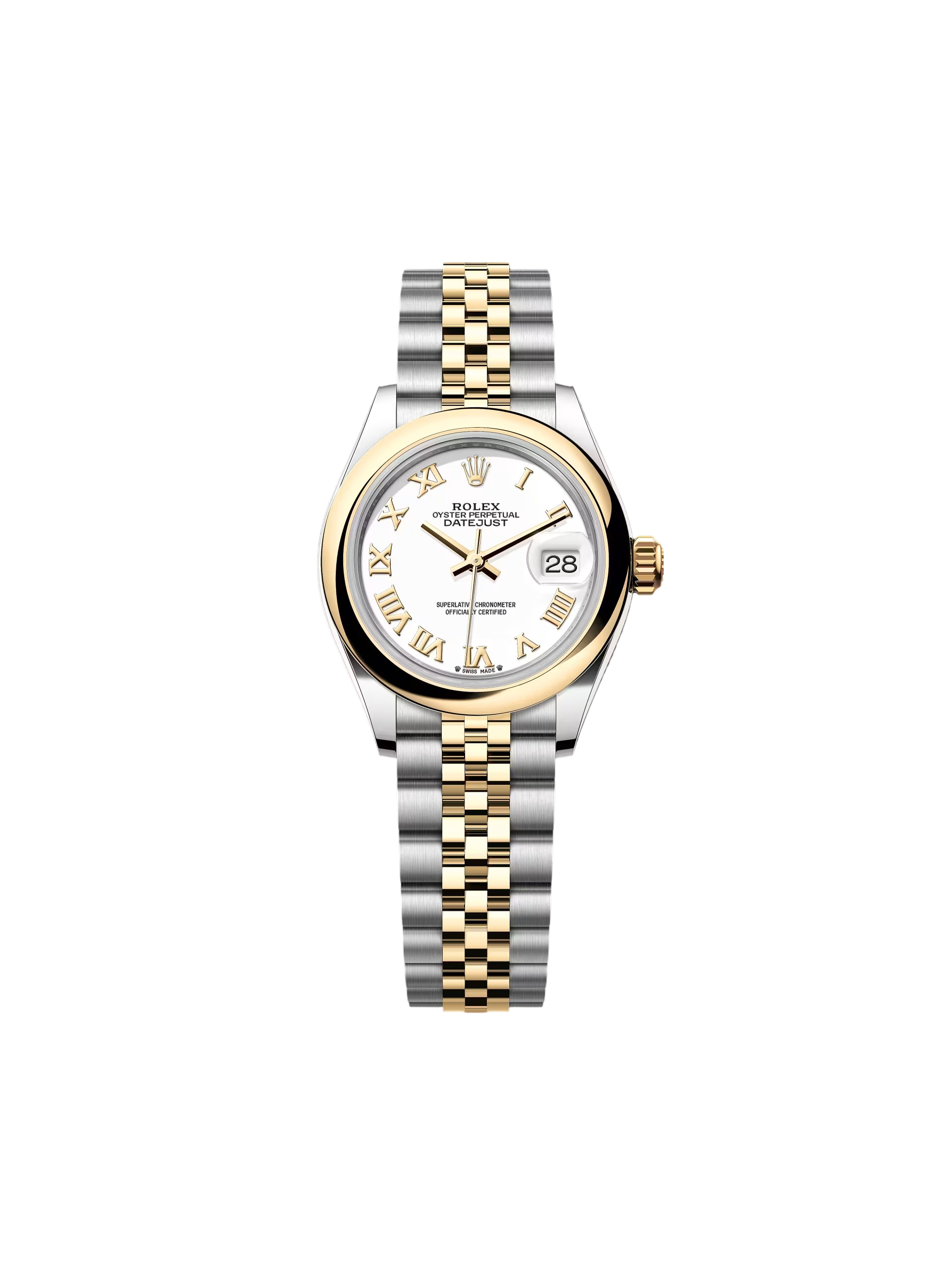 【Super Clone】RLX Lady-Datejust 28mm  279163 White Roman Dial Oyster Bracelet