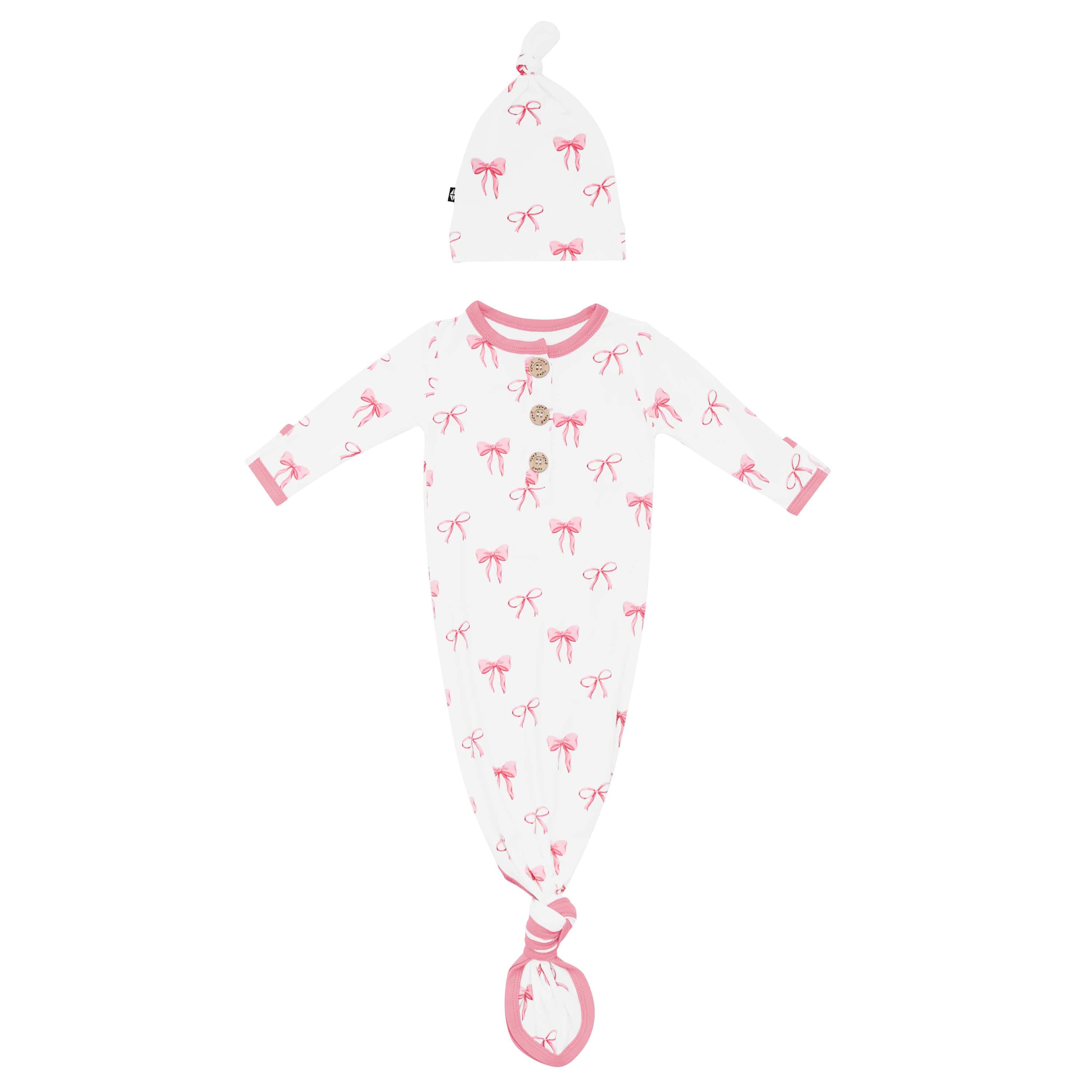 Knotted Day Gown with Hat Set in Bow