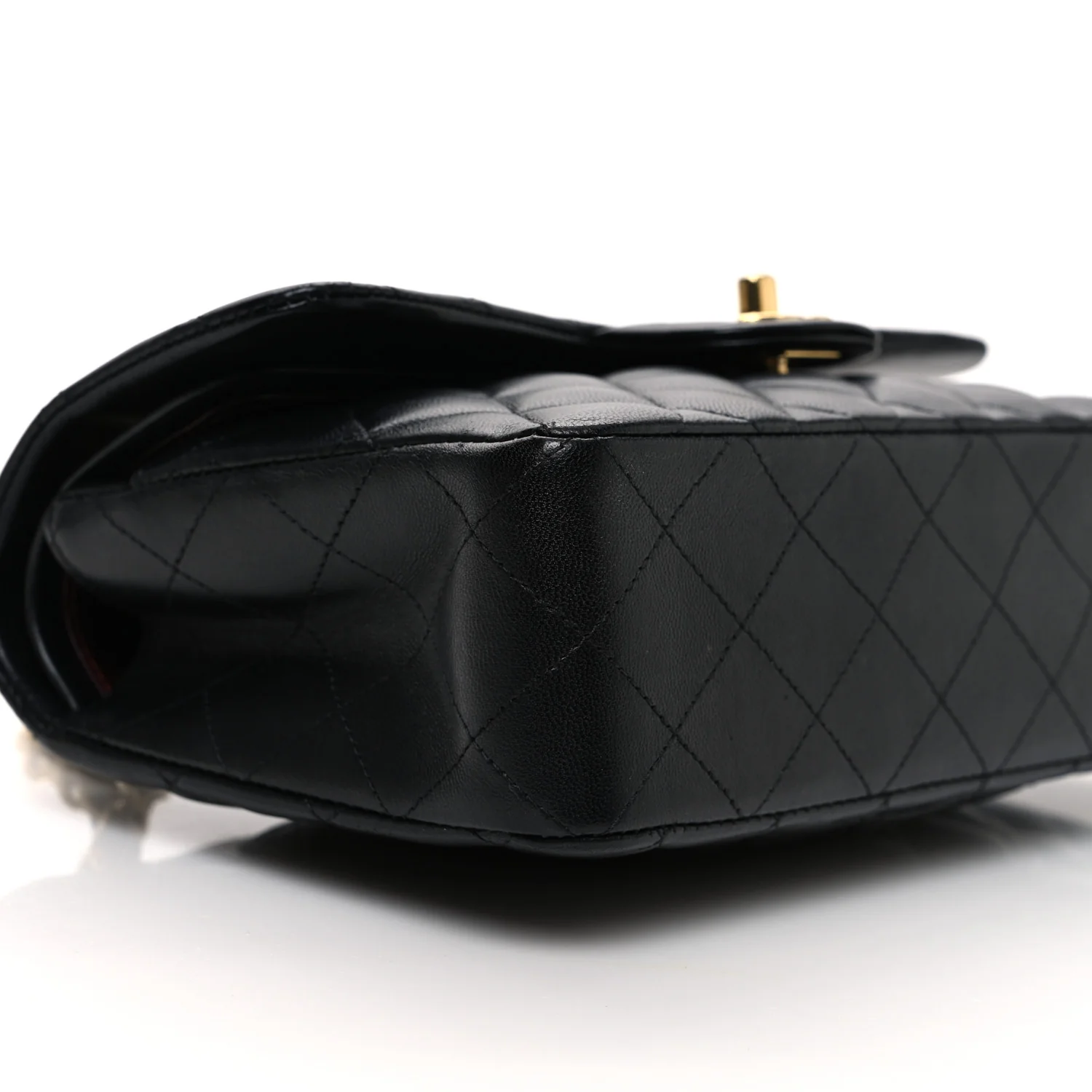 Lambskin Quilted Small Double Flap Black