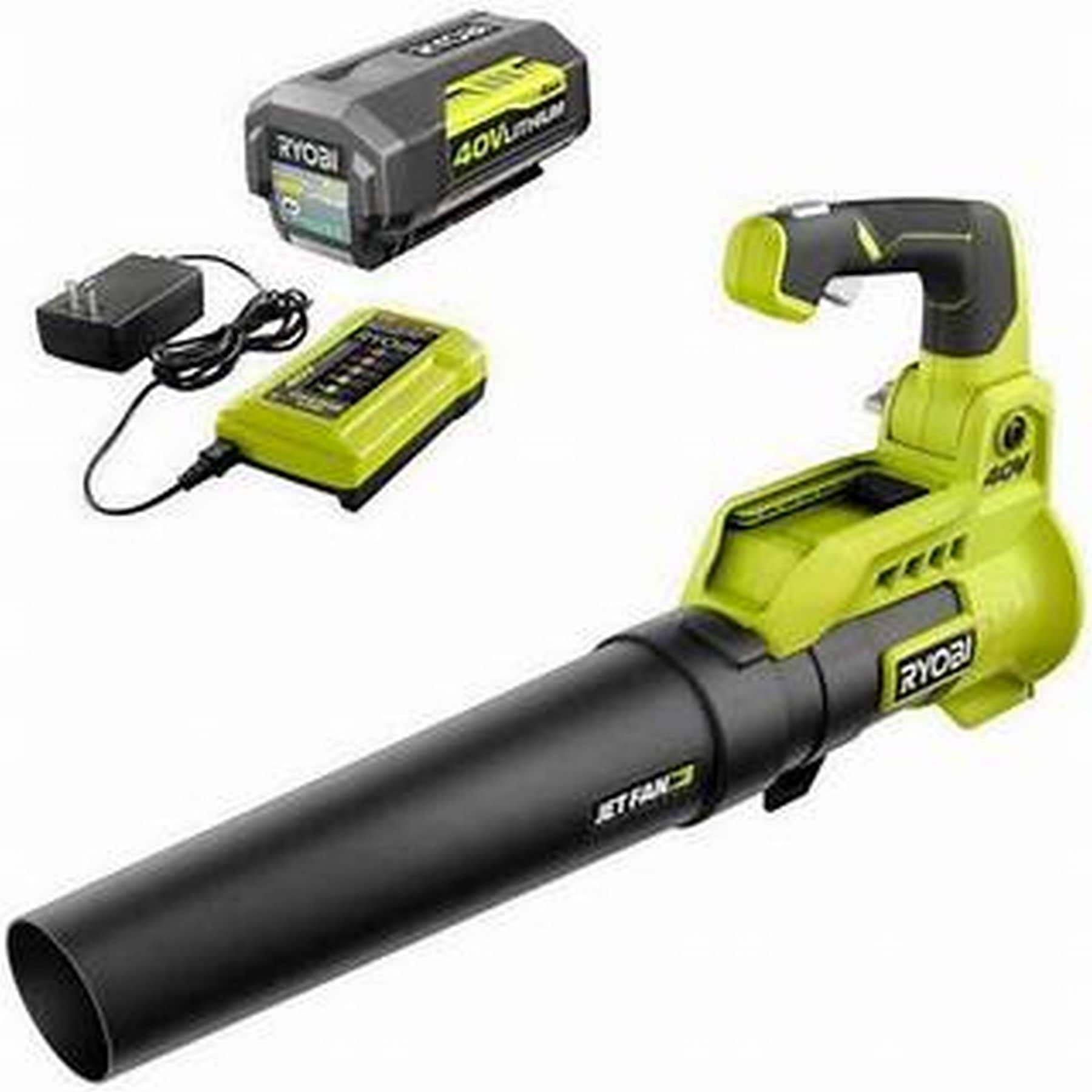 Ryobi 40V 110 MPH 525 CFM Cordless Battery Variable-Speed Jet Fan Leaf Blower