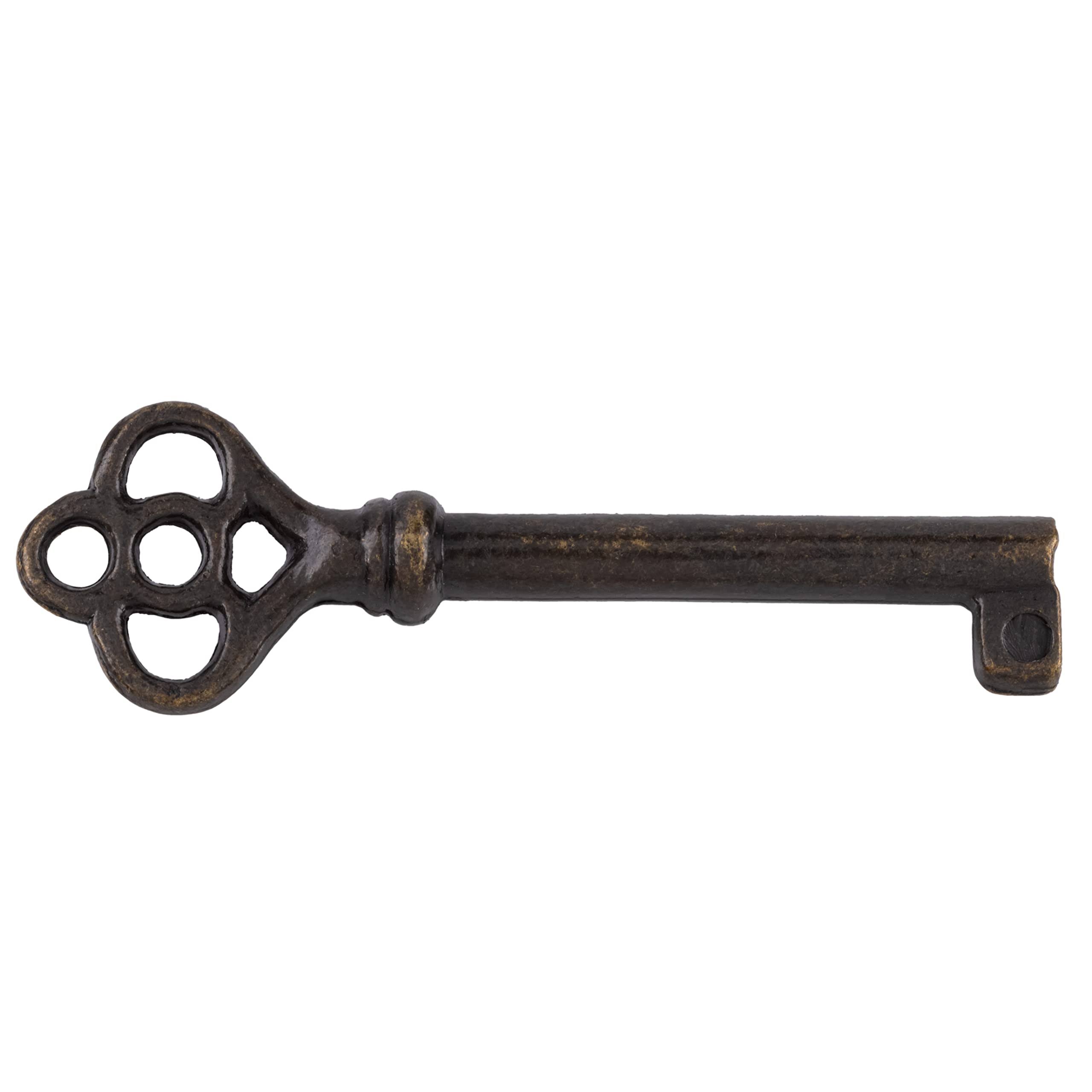 Antique Brass Hollow Barrel Skeleton Key | 2 Pc/Pack | Cabinet Doors, Dresser Drawers, Grandfather Clocks | Antique, Vintage, Old Furniture | SK11