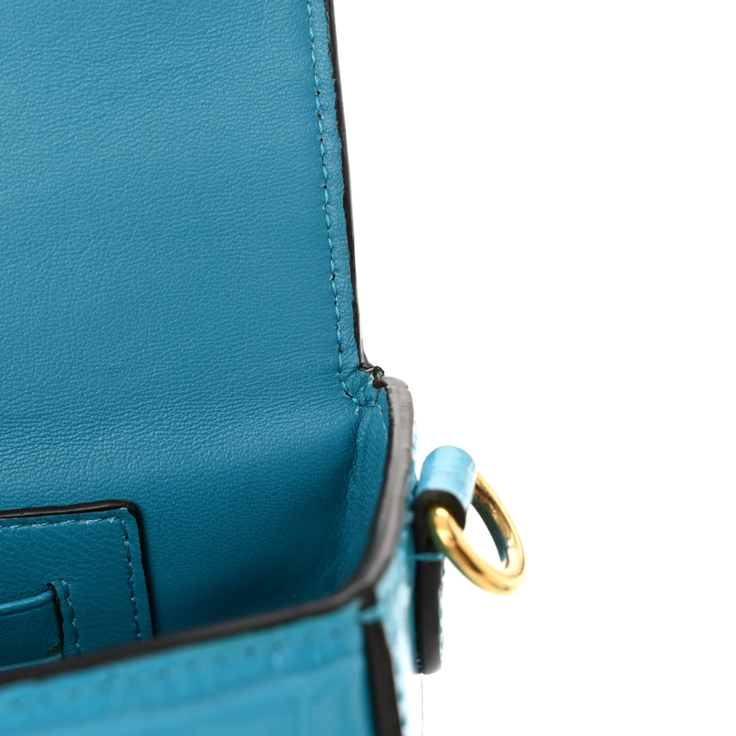 Deep Calfskin Crocodile Embossed Small Darley Azure