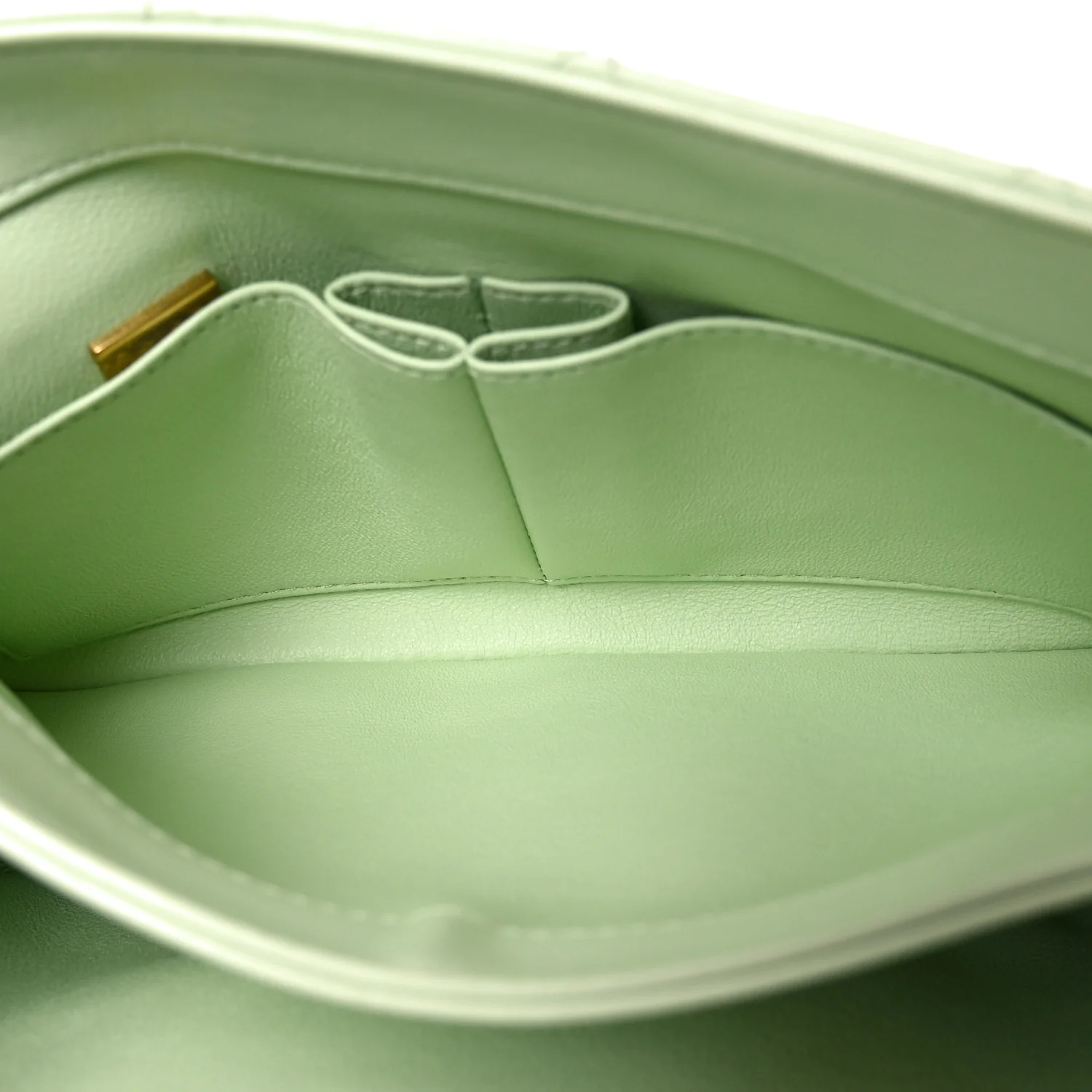 Lambskin Quilted Small Trendy CC Flap Dual Handle Bag Light Green