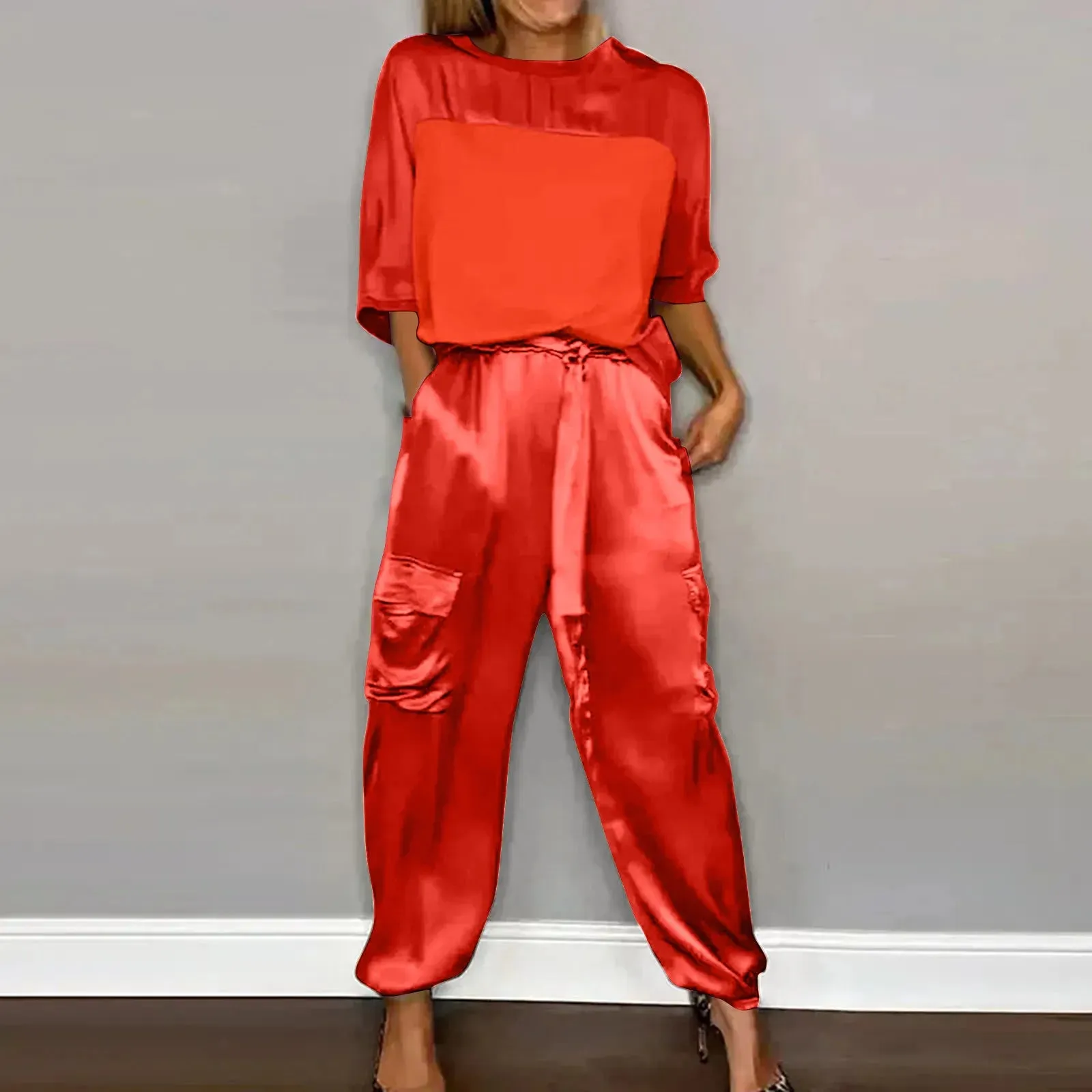 Sophie Paris I Satin Ensemble lounge deux pièces