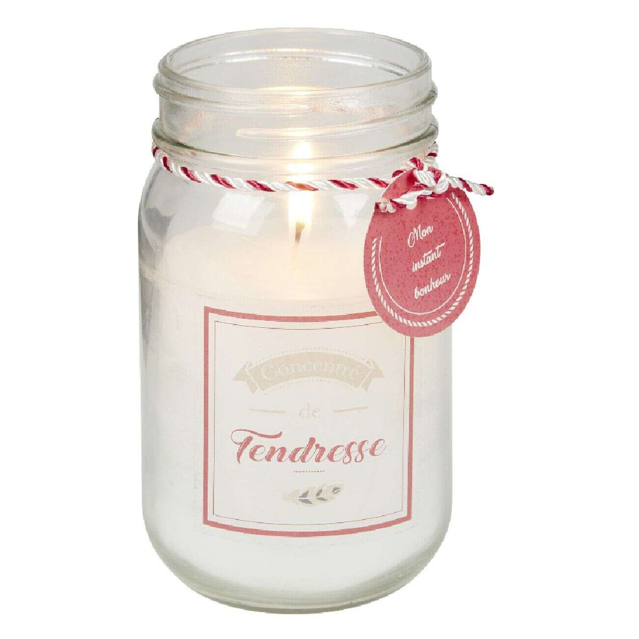 Bougie message dans pot fuchsia parfum passion