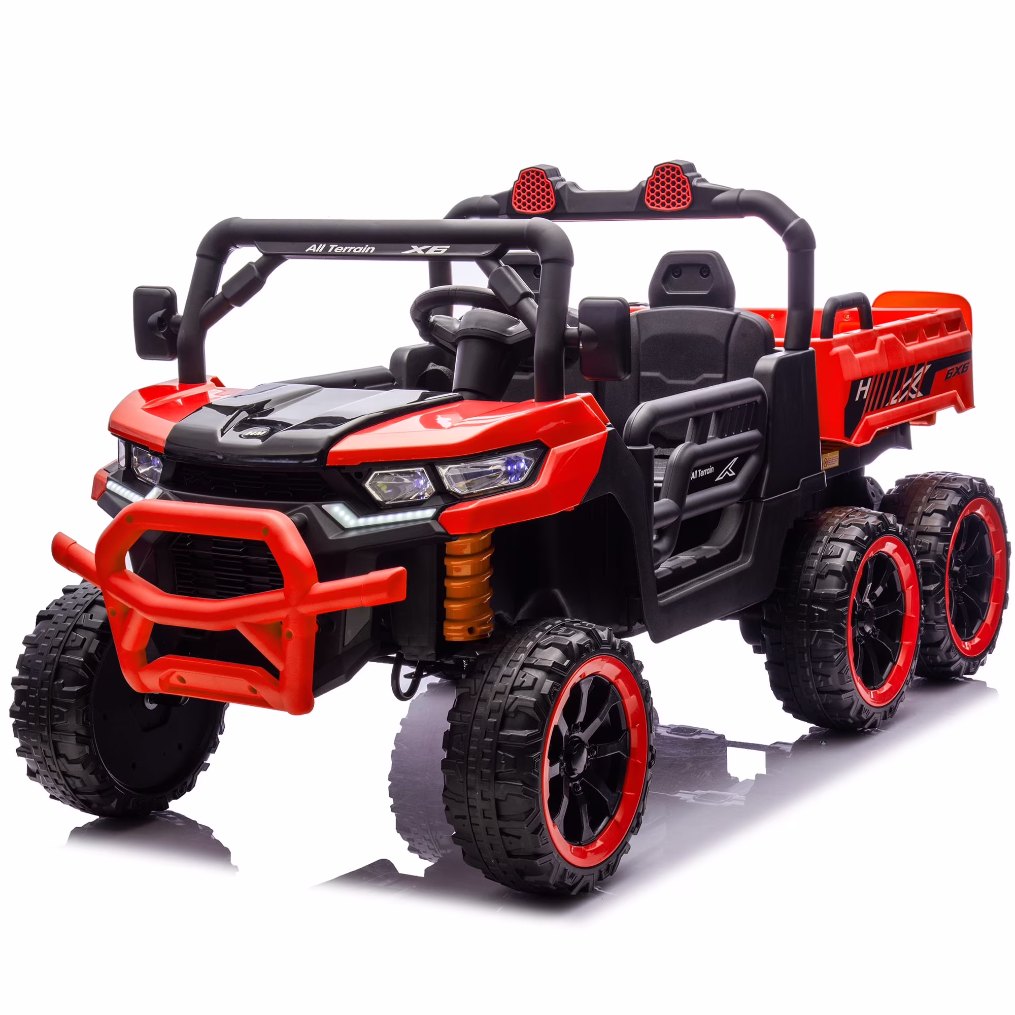24V 2 Seater Kids Ride on Car Truck, Ride on UTV W/ 2x200W Motor, 24 Volt Ride on Toys W/ Dump Bed/Shovel, Electric Car for Kids W/ Durable Tires, LED Light, Music, Remote Control, Black(L-4X4/Black) - Image 10