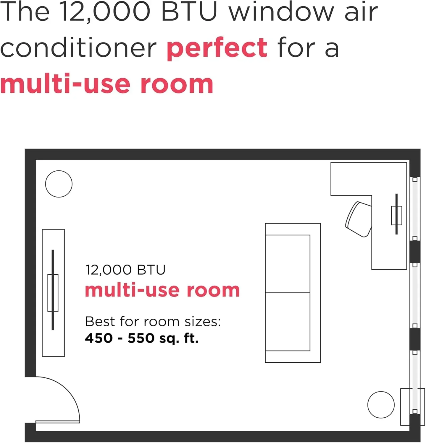 Climatiseur de fenêtre Frigidaire 5 000 BTU avec télécommande. Refroidit jusqu'à 150 pi². Fonctionnement silencieux.