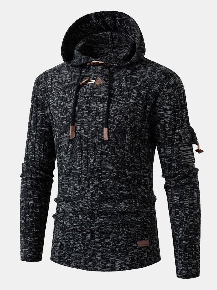 Pull à capuche à boutons en corne