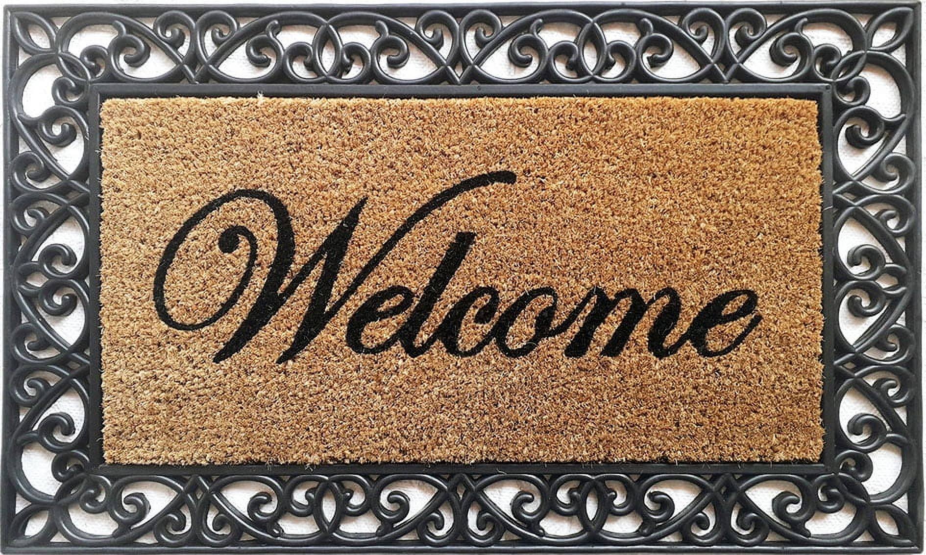 Mainstays Indoor and Outdoor Rubber and Coir Welcome Doormat, 18 inch x 30 inch - 1 Piece