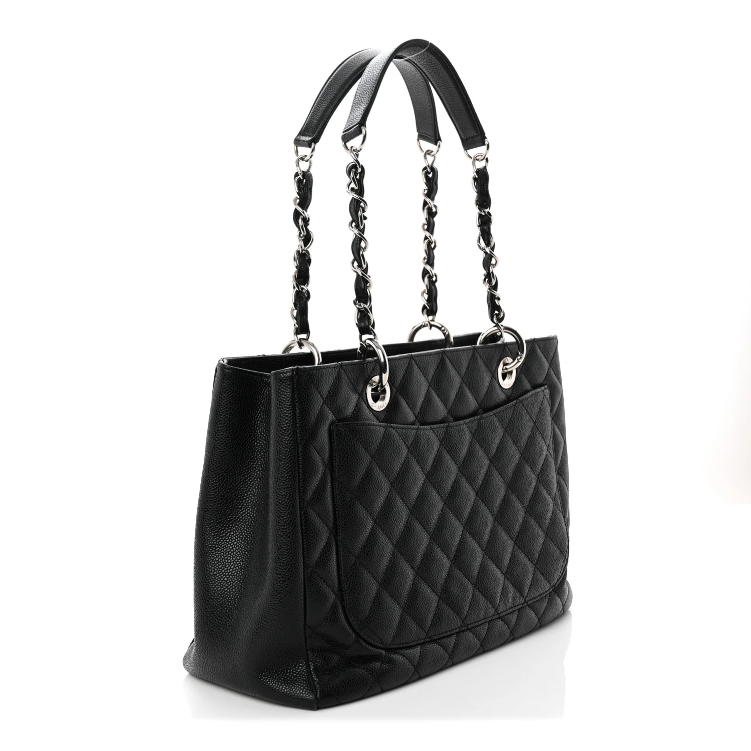 Caviar Quilted Grand Shopping Tote GST Black