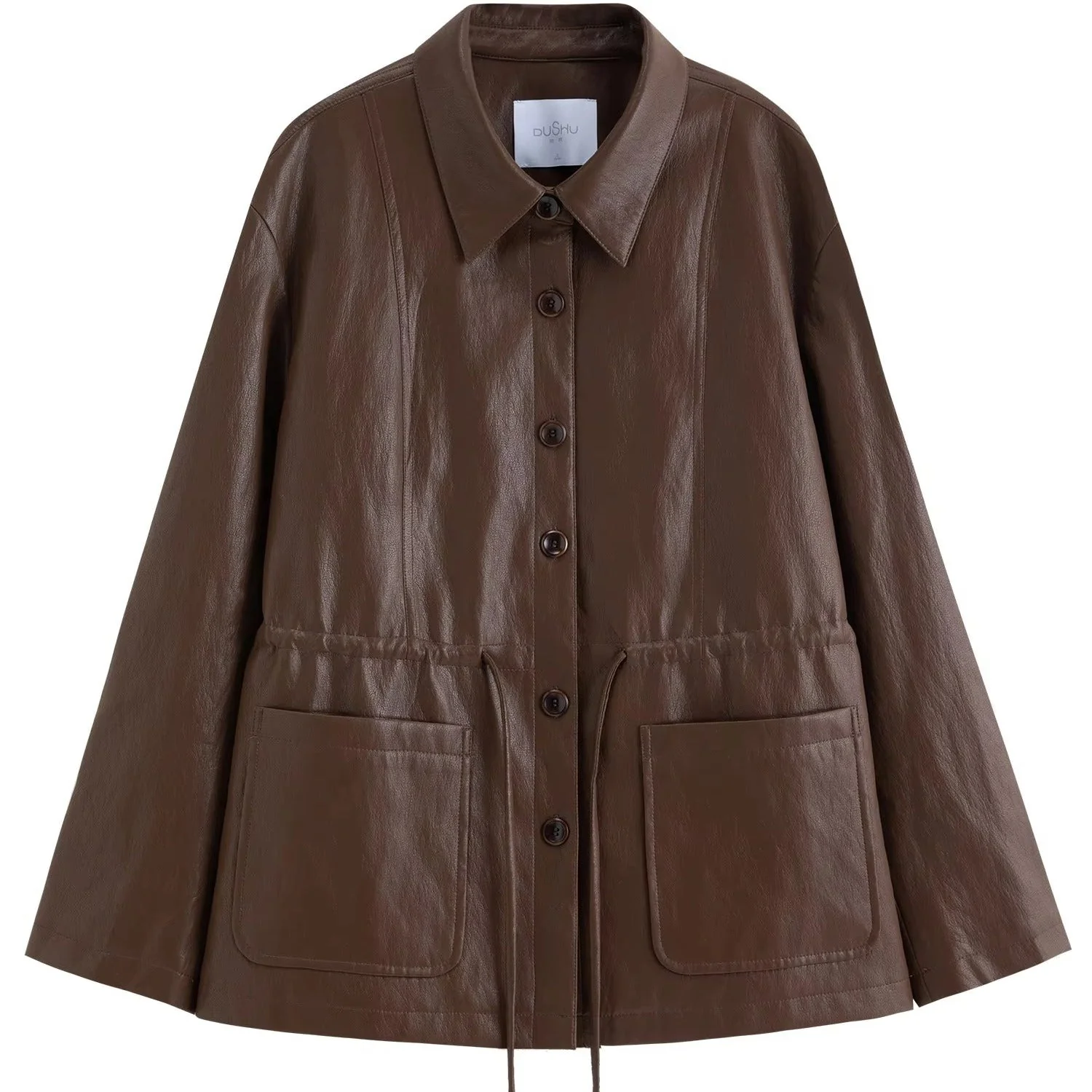 Veste en cuir oversize pour femme
