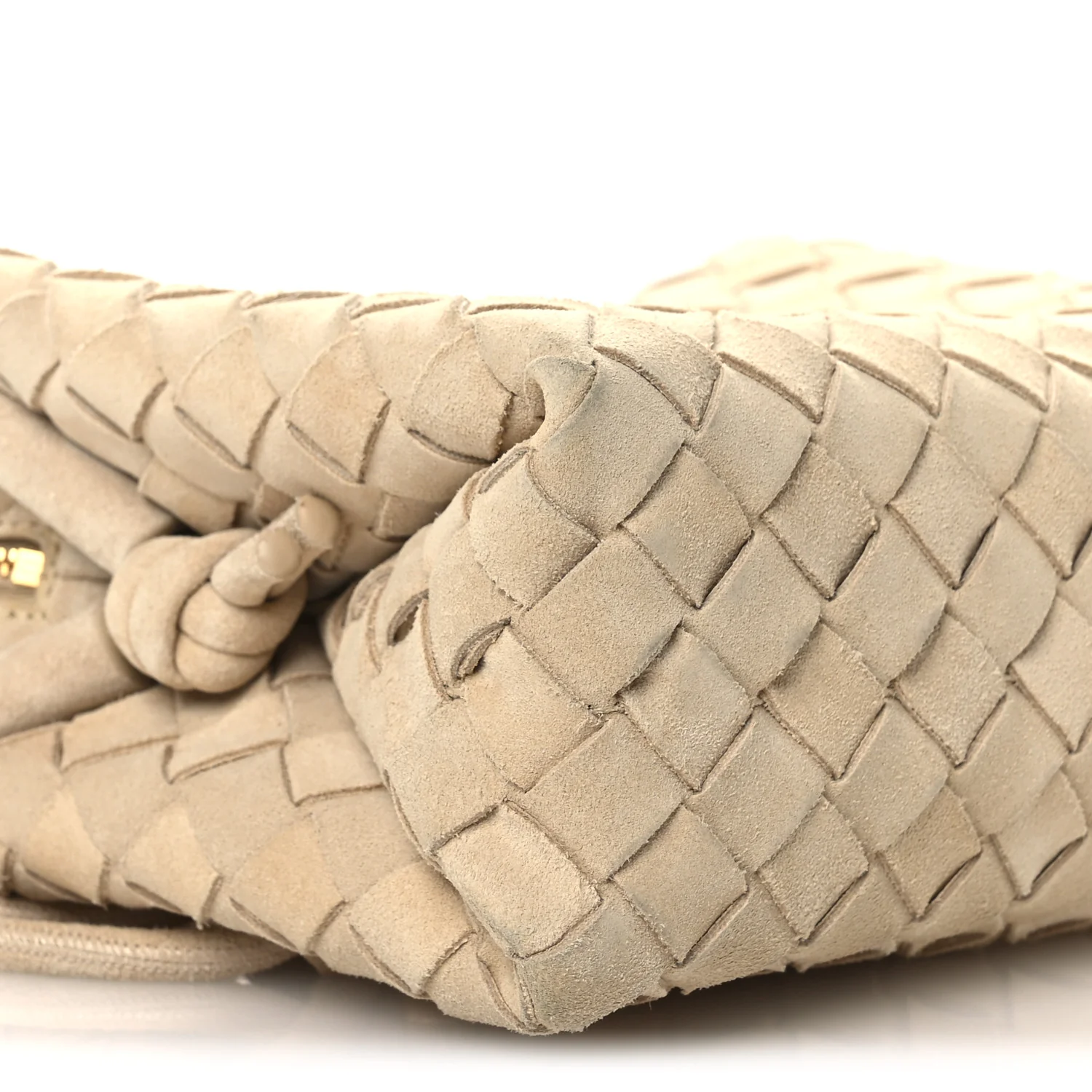 Suede Intrecciato Small Loop Camera Bag Sand